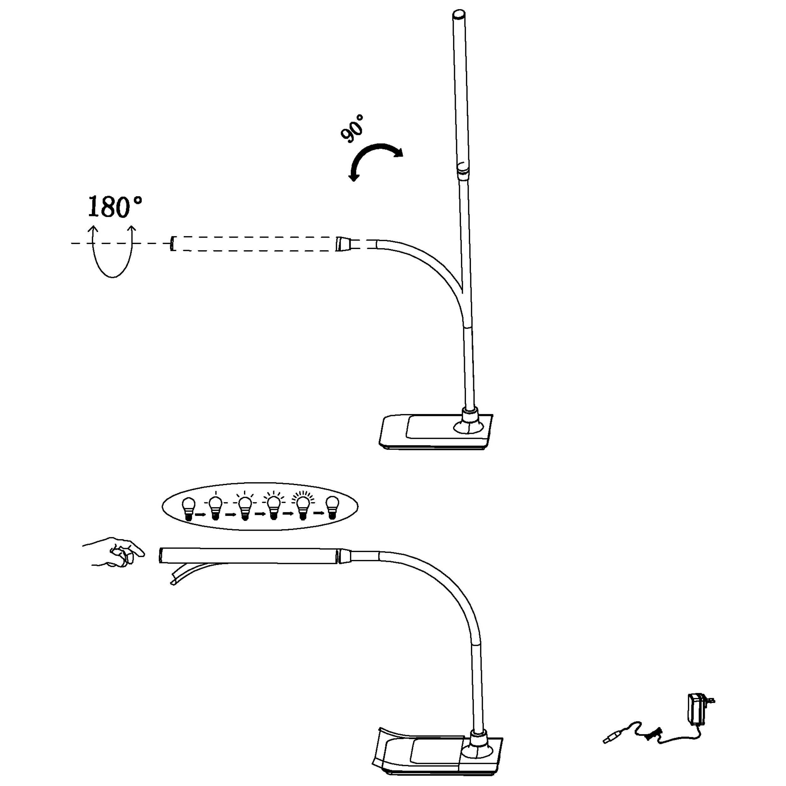 Lampe de bureau LAROA blanc H32,5cm
