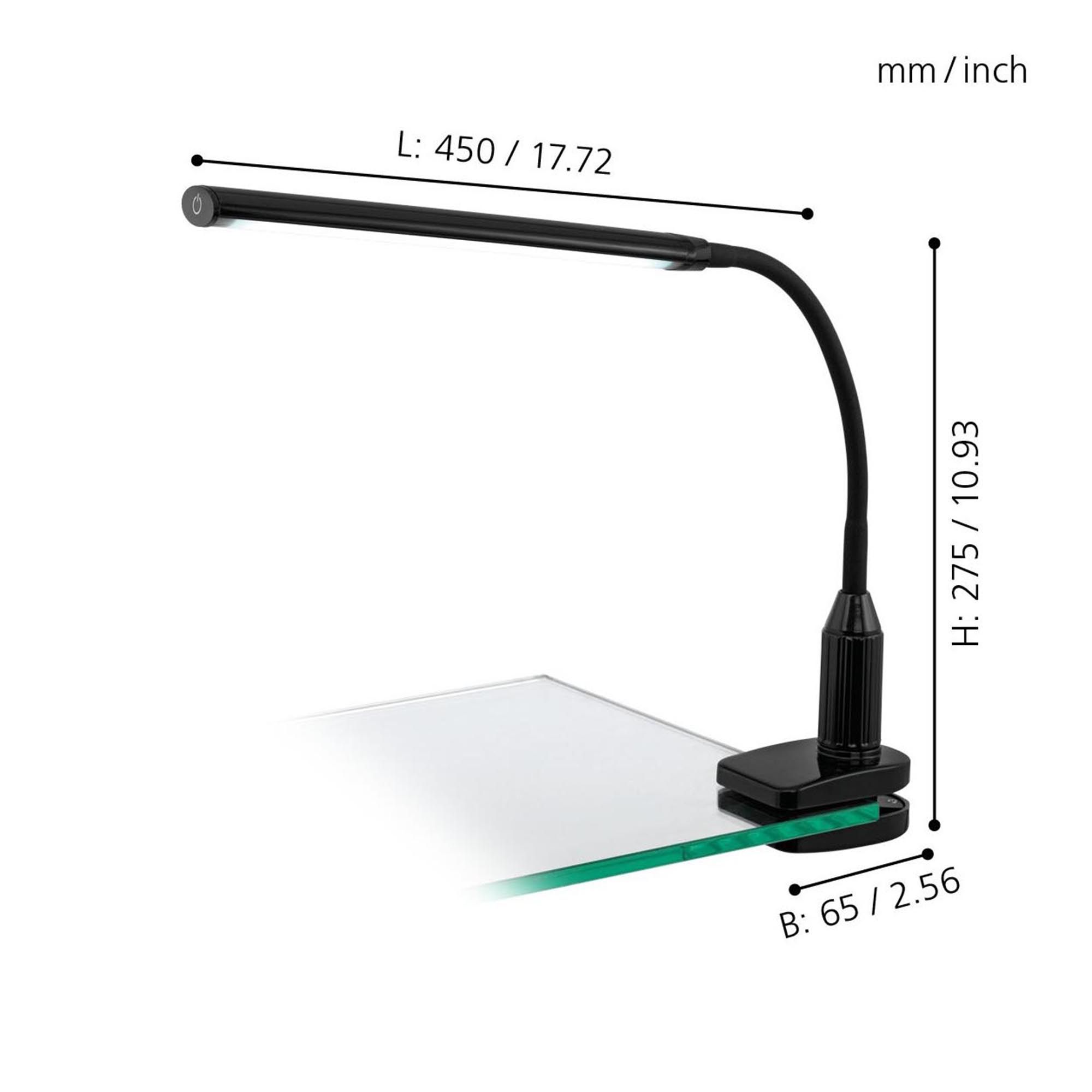 Lampe de bureau LAROA noir H27,5cm
