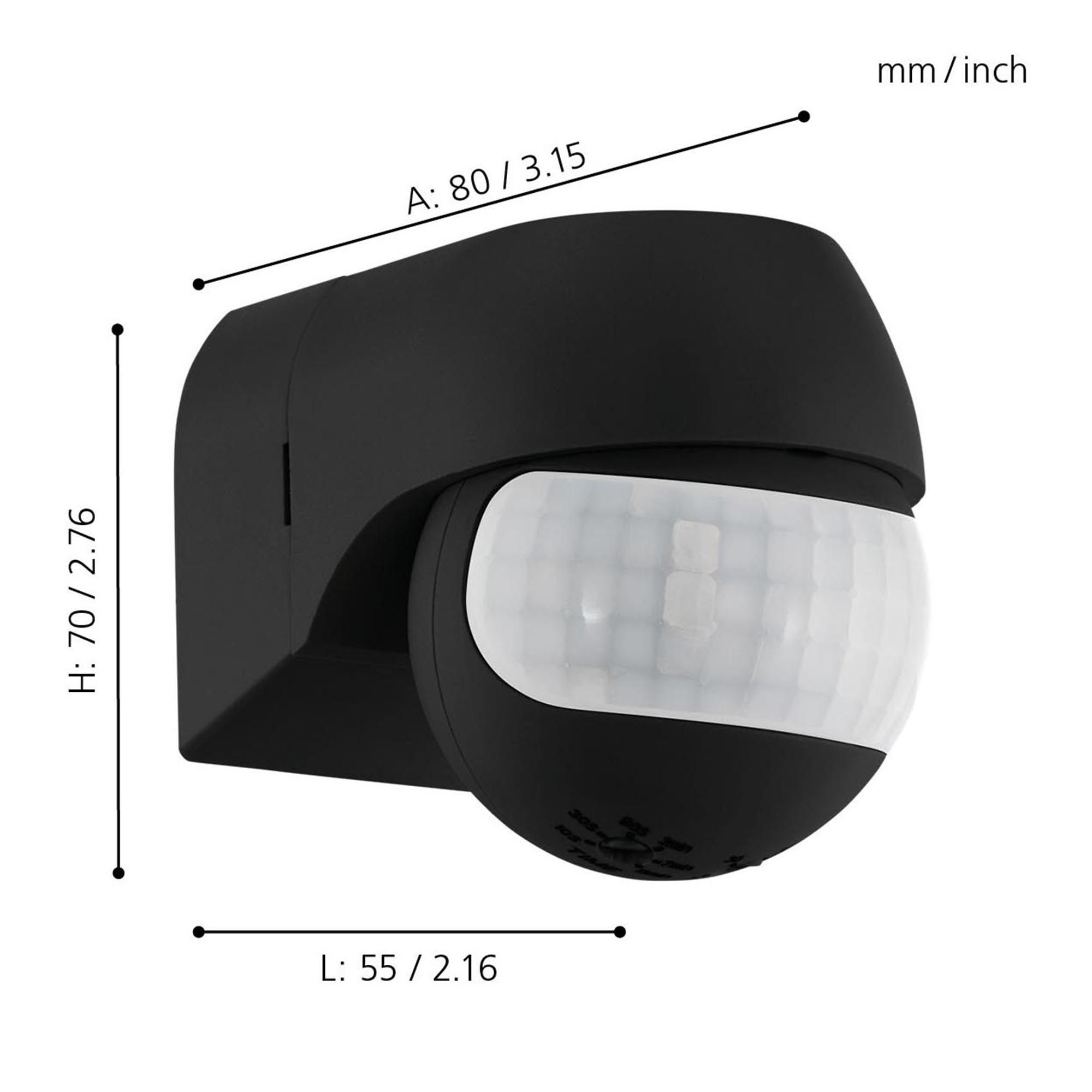 Détecteur de mouvement extérieur DETEC ME noir H7cm