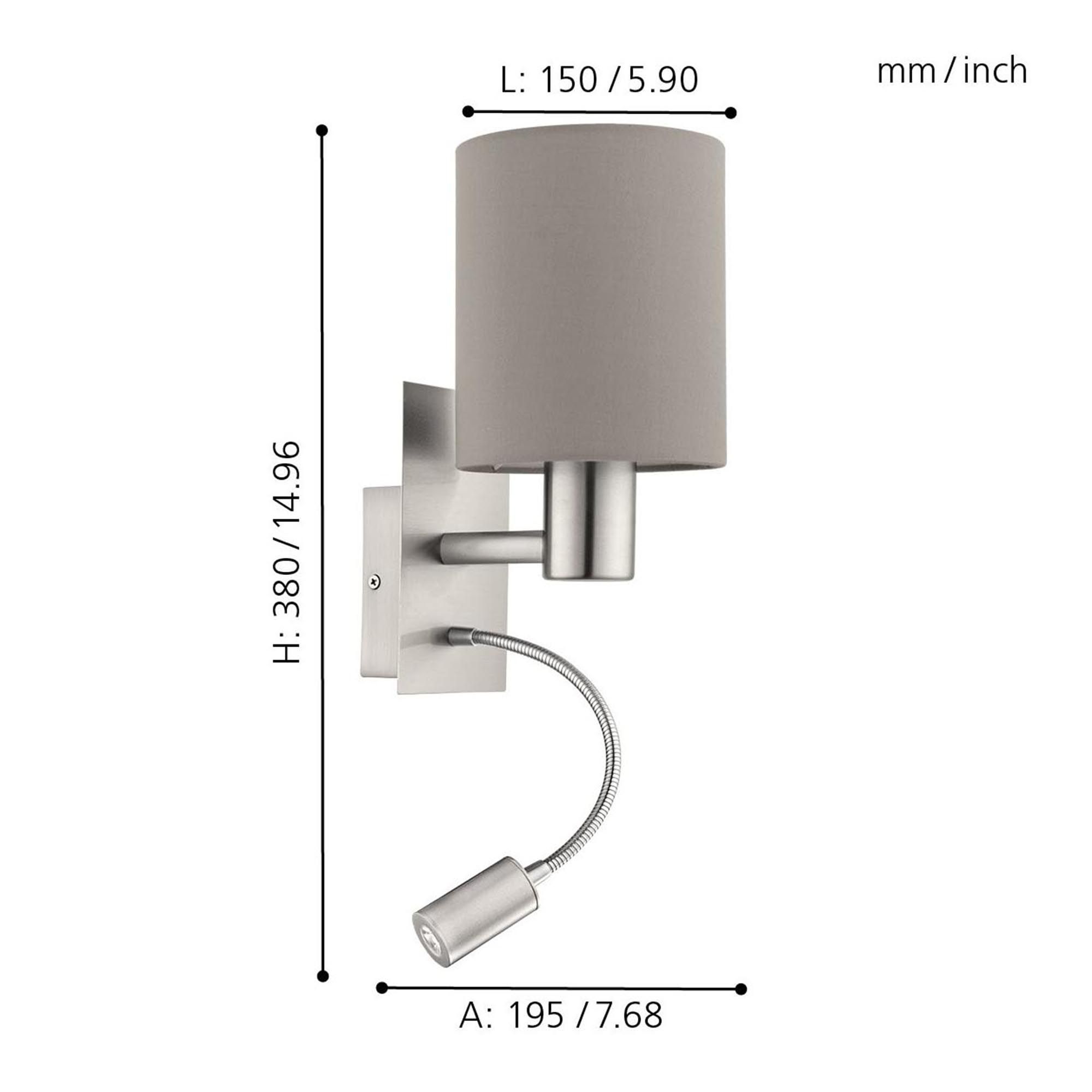Applique PASTERI nickel/taupe H38cm