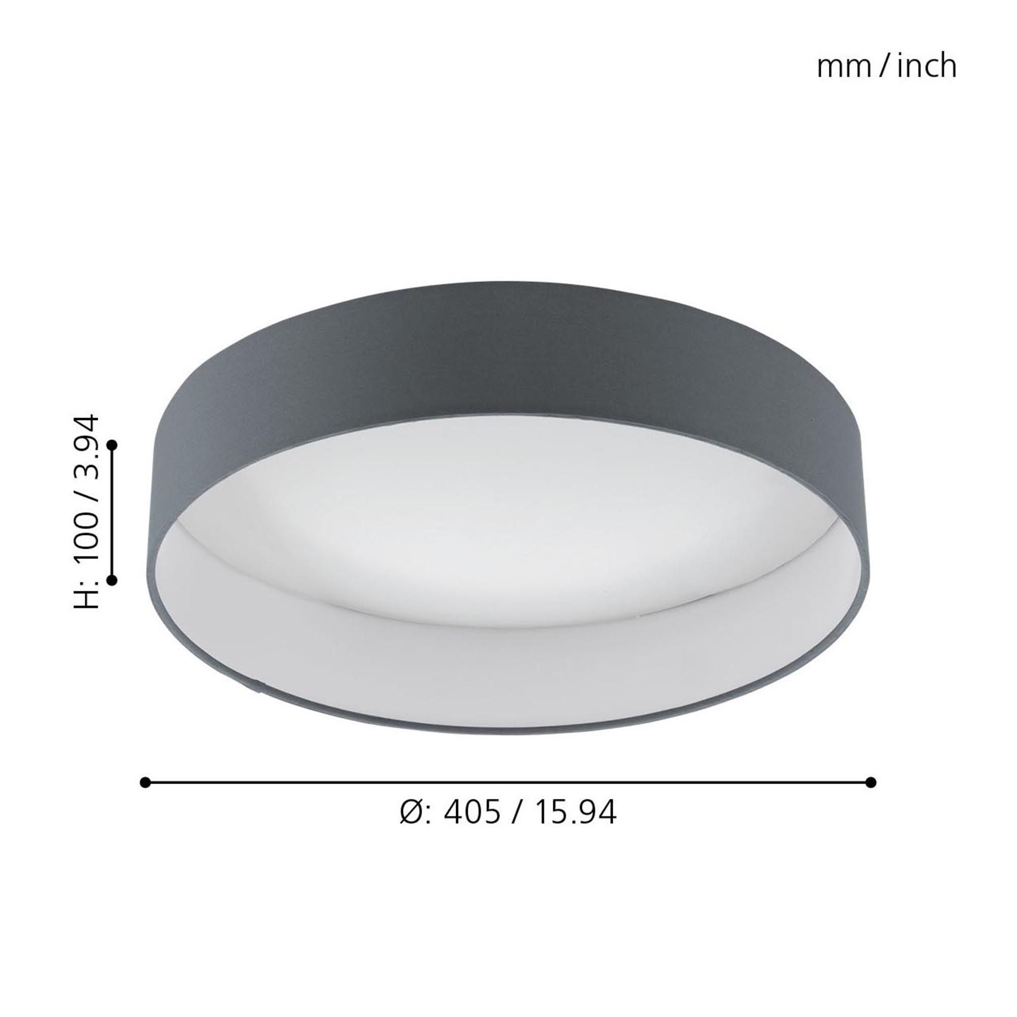 Plafonnier LED PALOMARO 1 gris Ø40,5cm