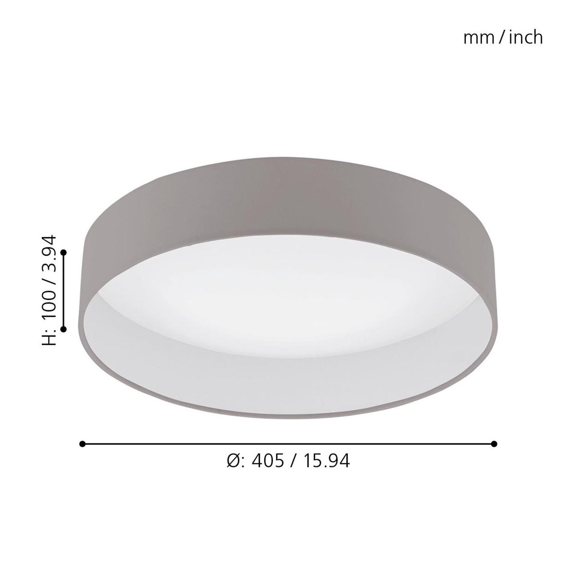 Plafonnier LED PALOMARO 1 gris Ø40,5cm