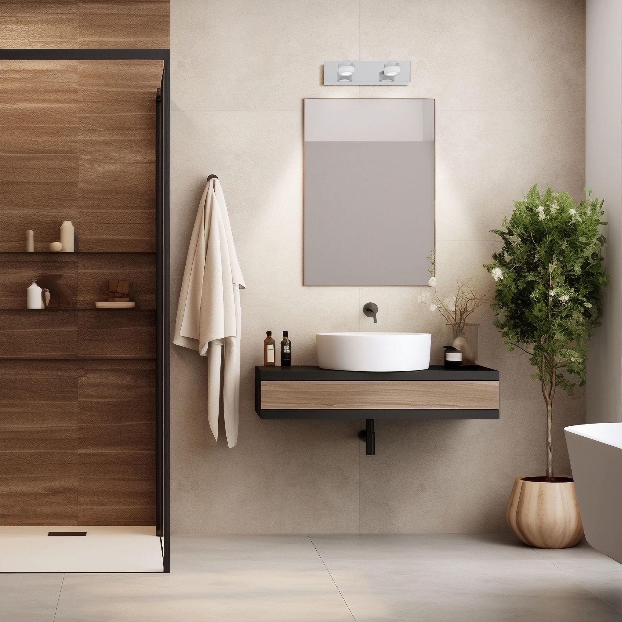 Applique LED ROMENDO 1 taupe L30cm