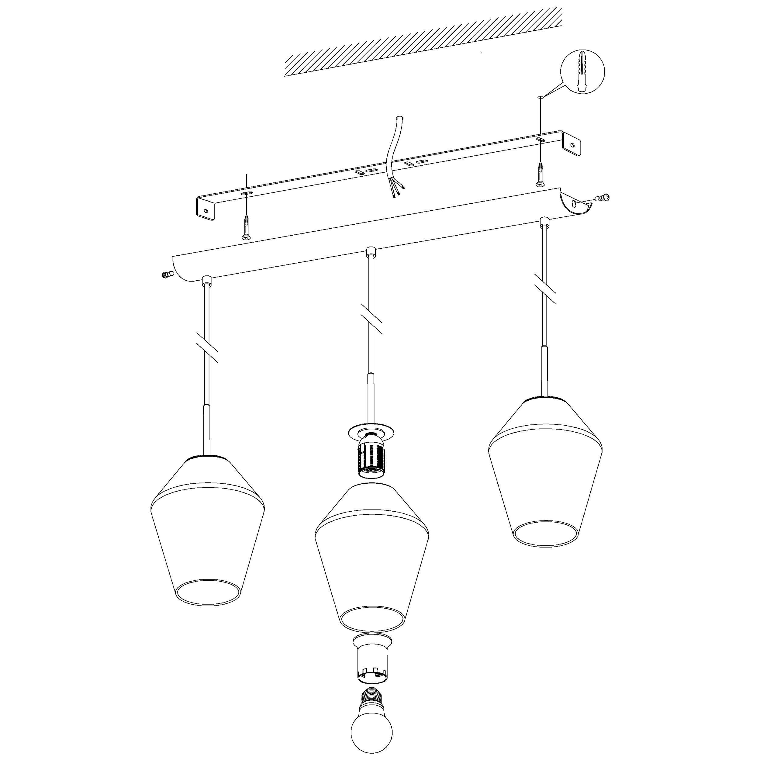 Suspension MURMILLO verre fumé L77cm