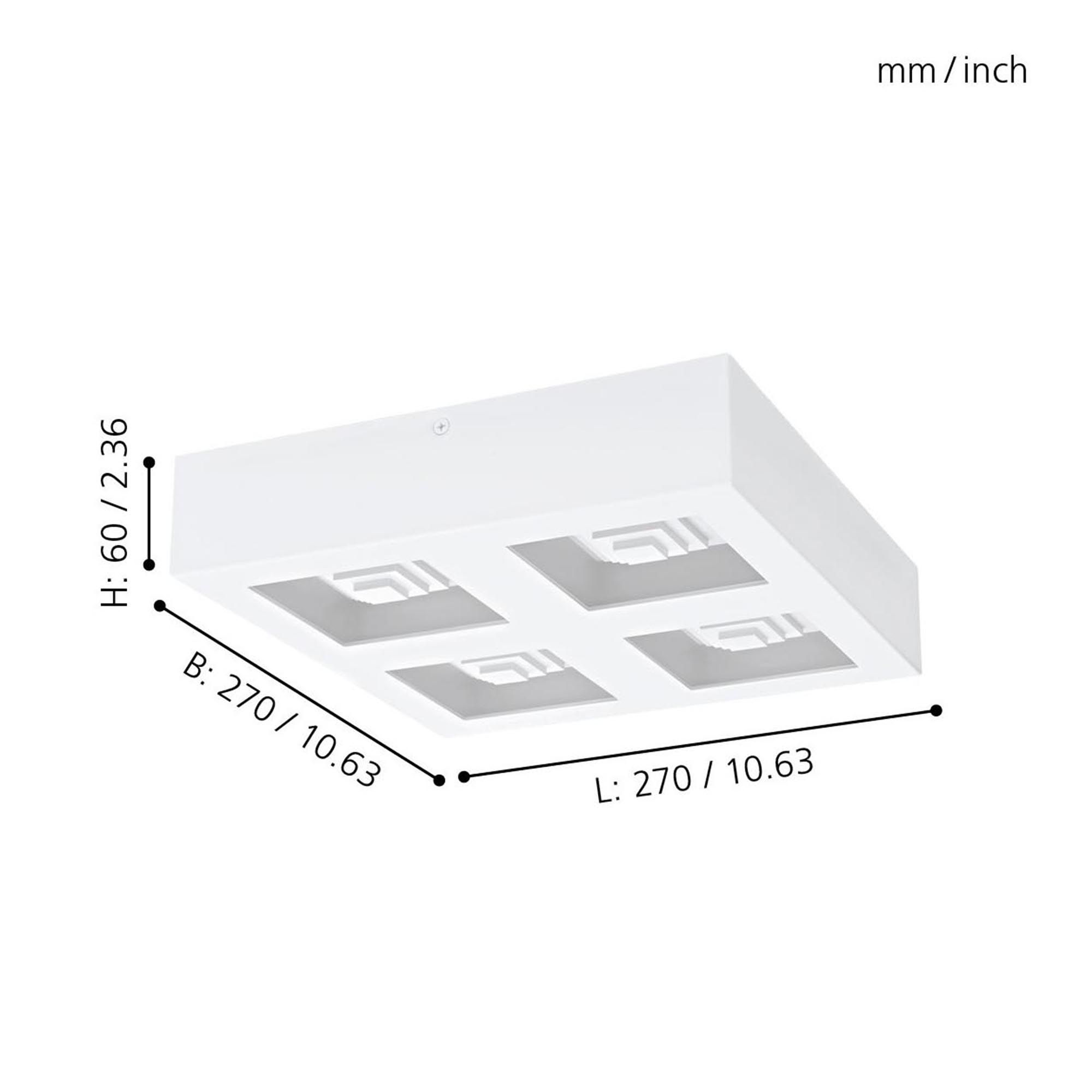 Plafonnier LED FERREROS blanc L27cm