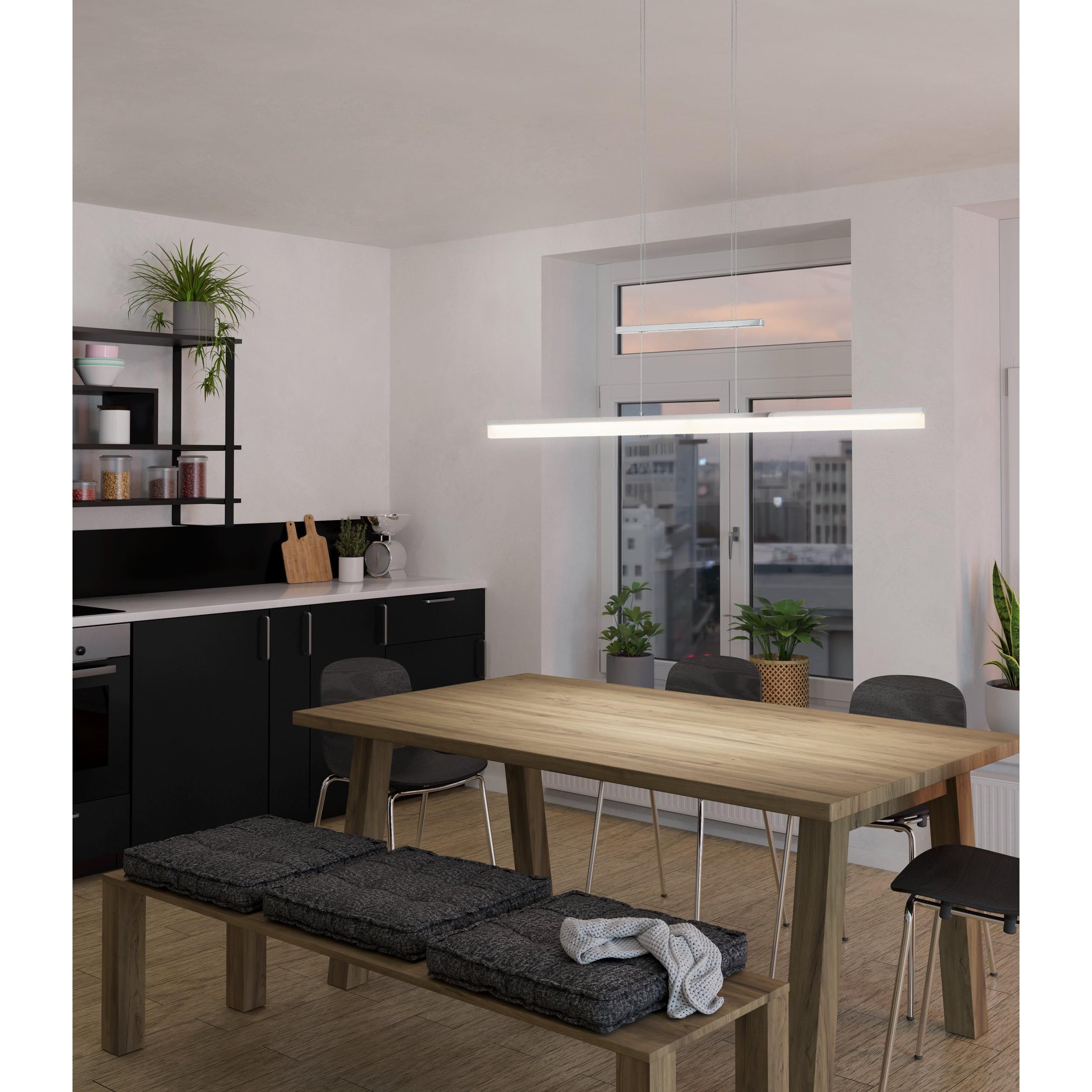 Suspension LED TARANDELL argenté L118cm