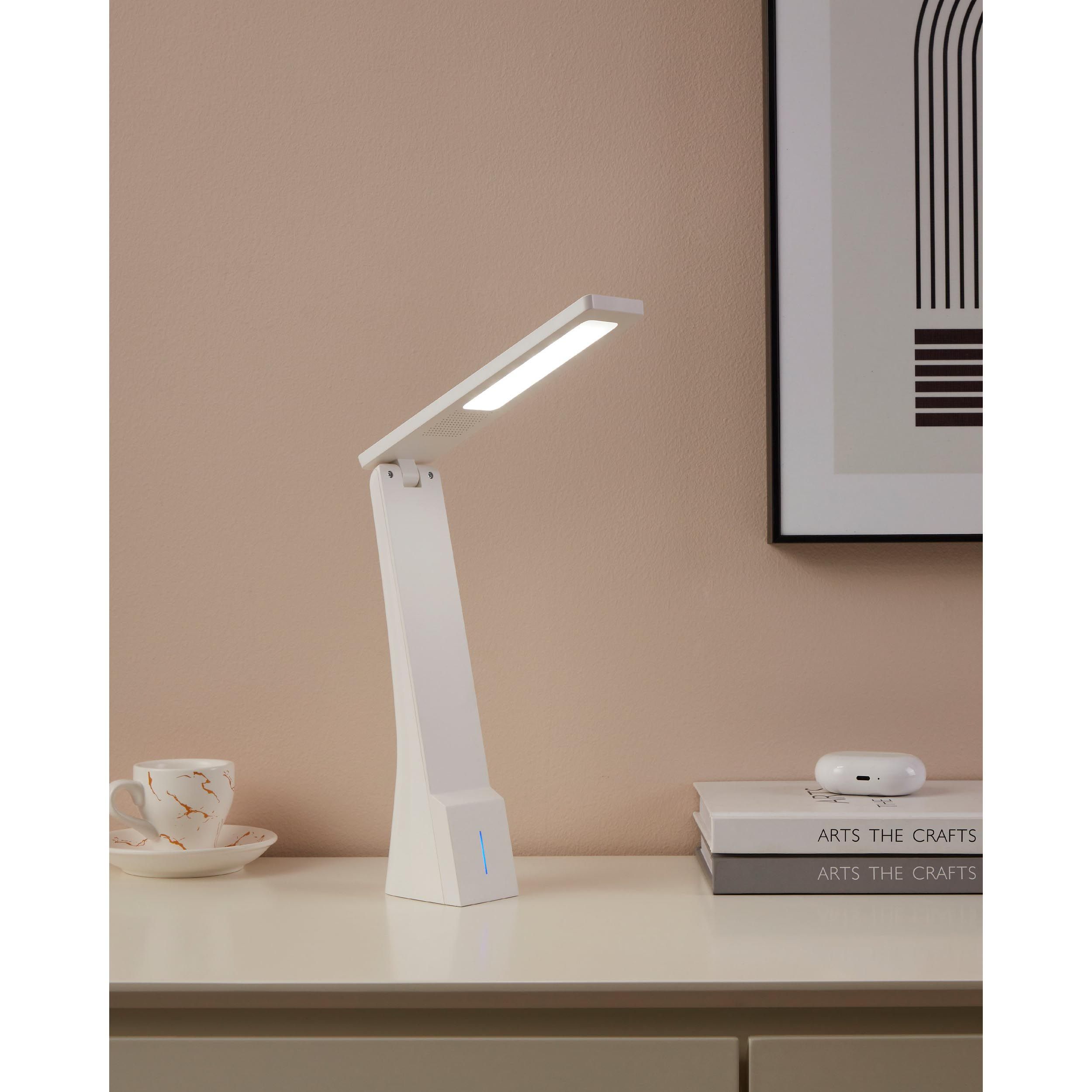 Lampe de bureau LED SECA blanc H26cm