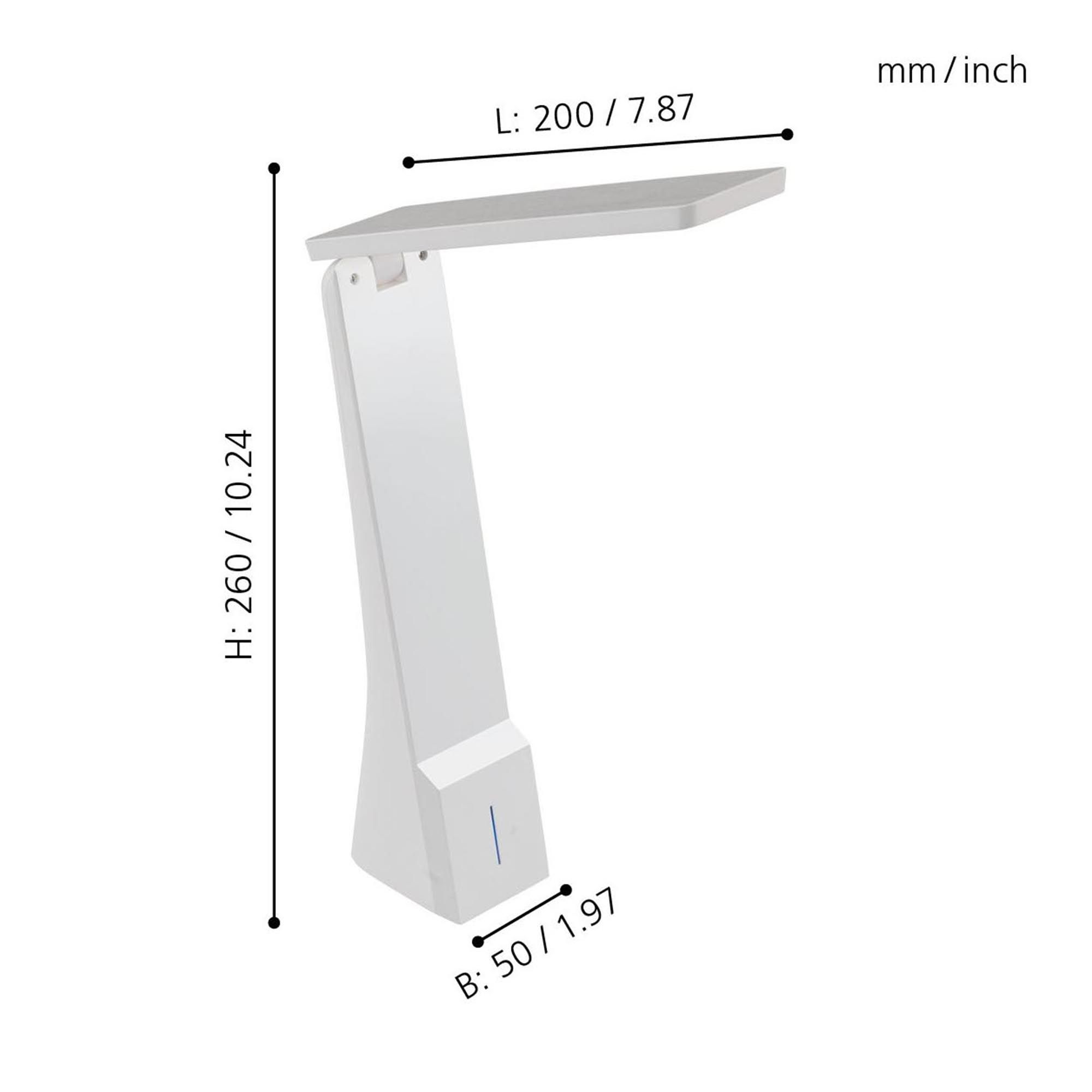 Lampe de bureau LED SECA blanc H26cm