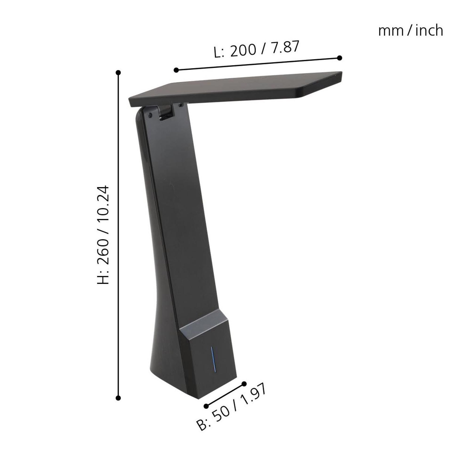 Lampe de bureau LED SECA noir H43cm