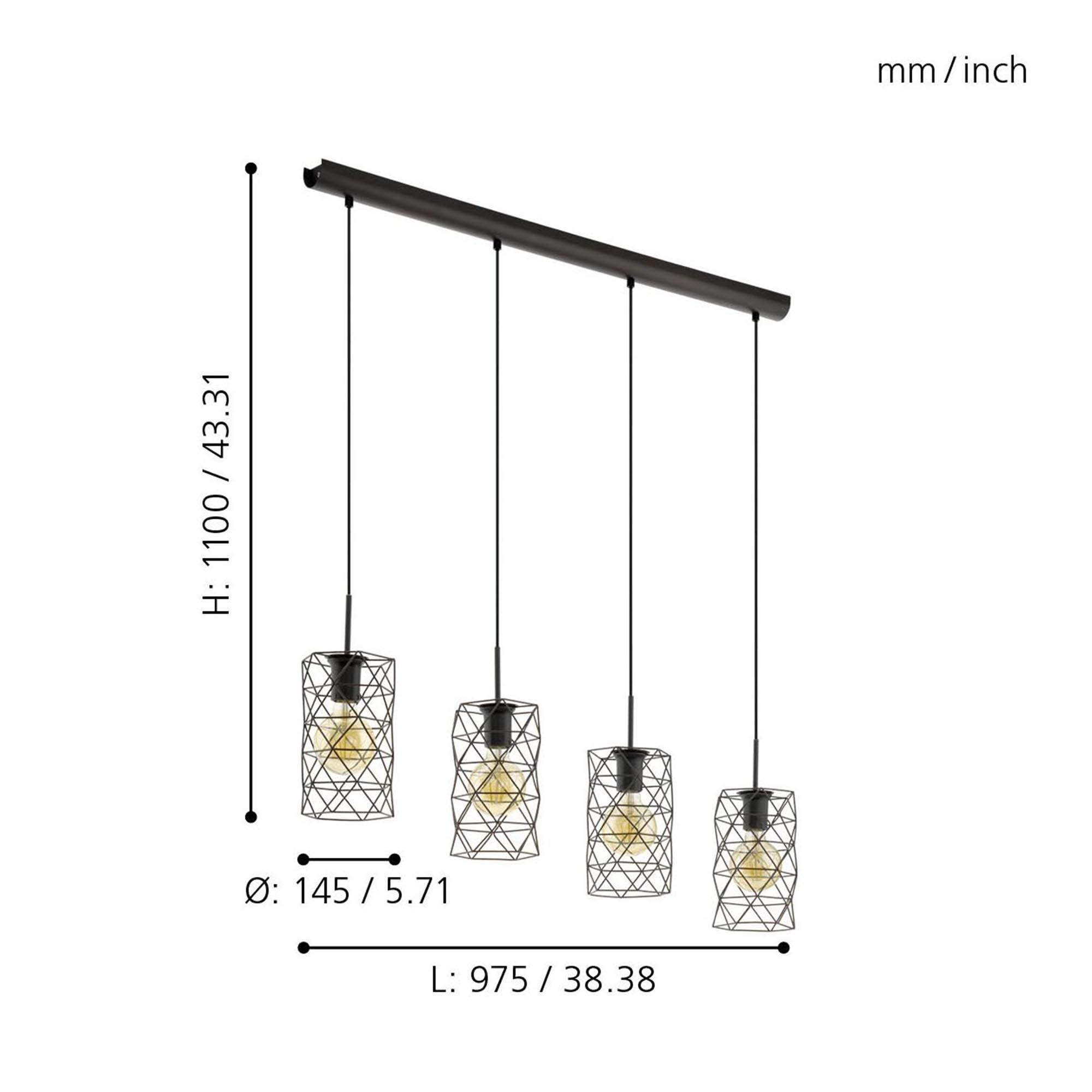 Suspension ESTEVAU marron L97,5cm