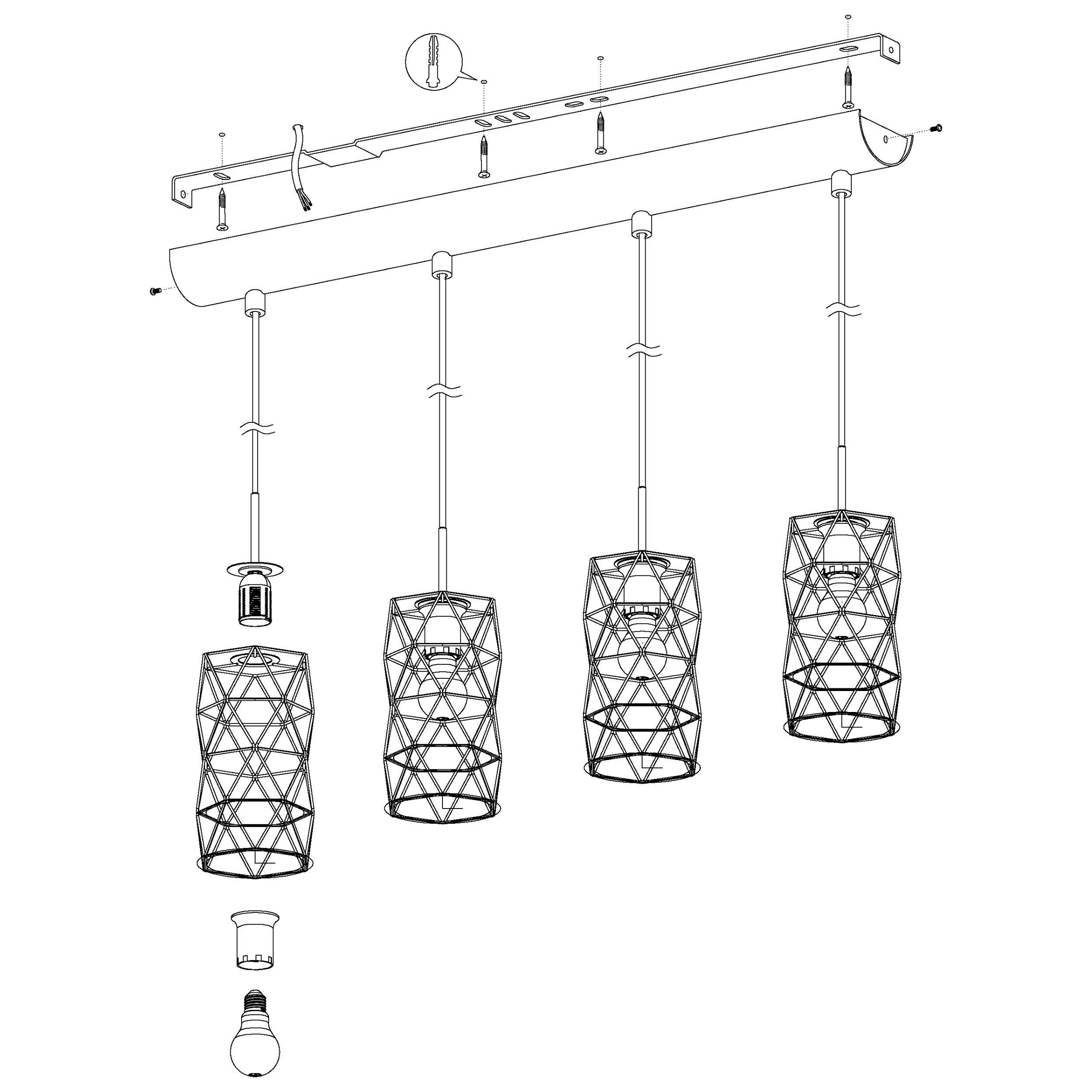Suspension ESTEVAU marron L97,5cm