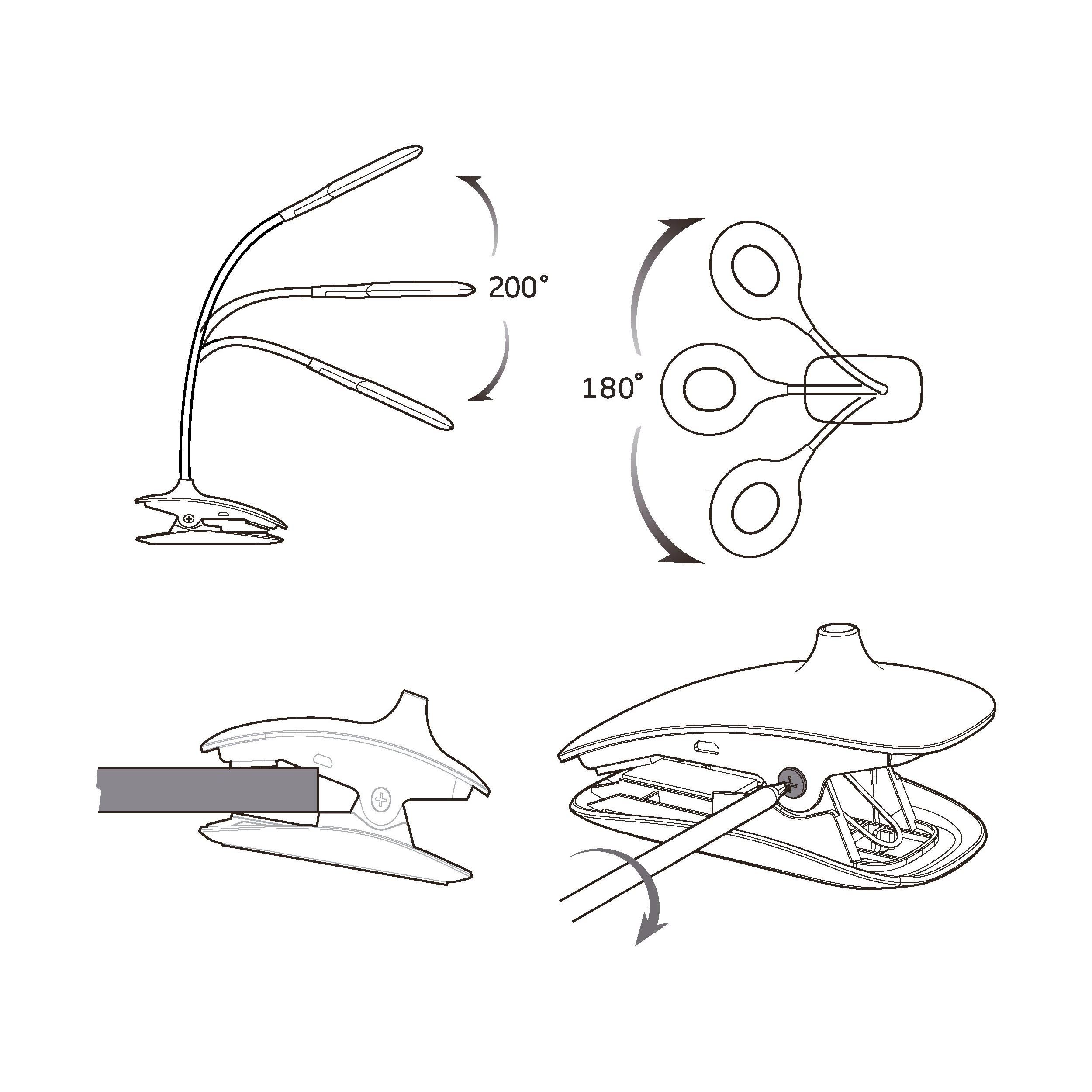 Lampe de bureau LED CABADO blanc H42cm