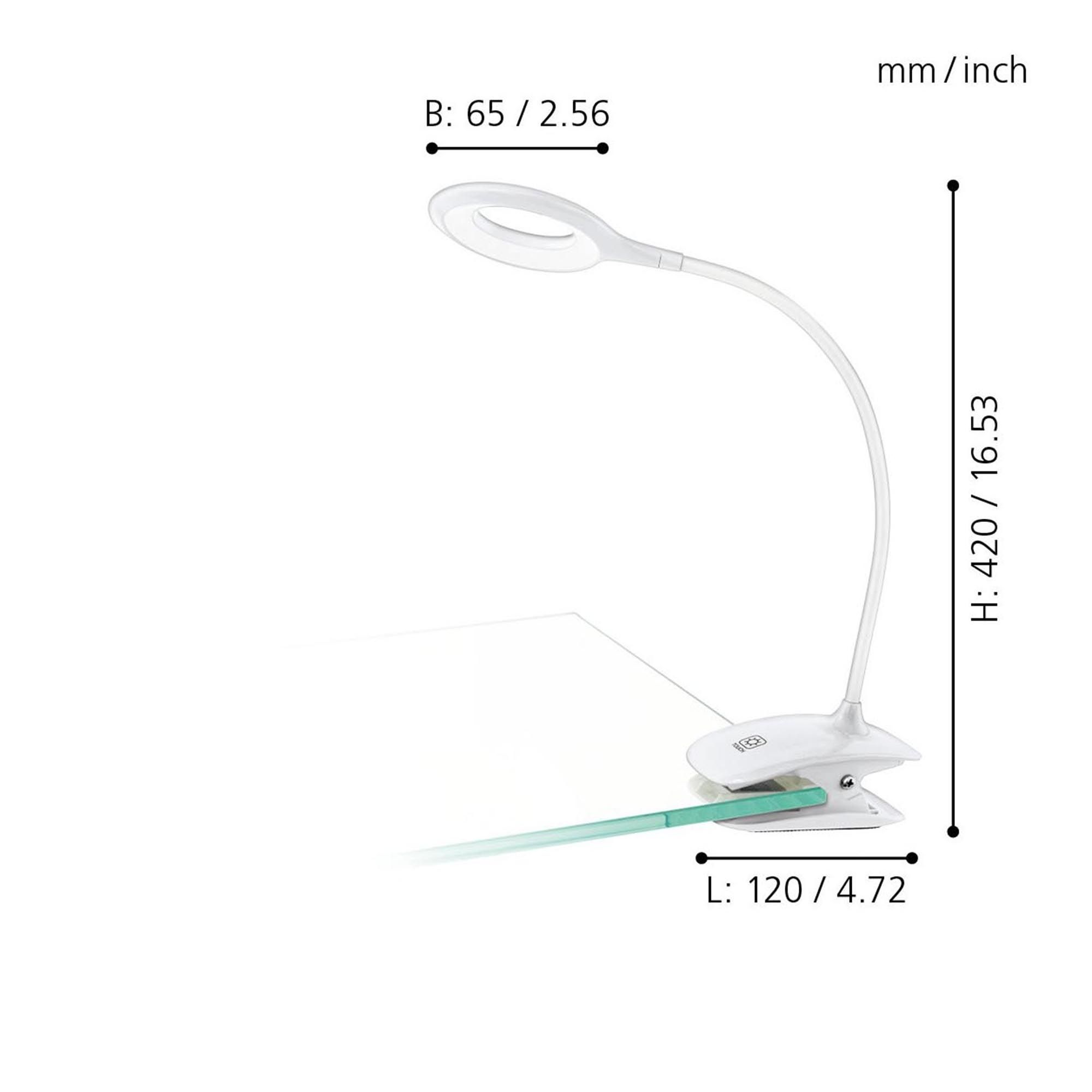 Lampe de bureau LED CABADO blanc H42cm