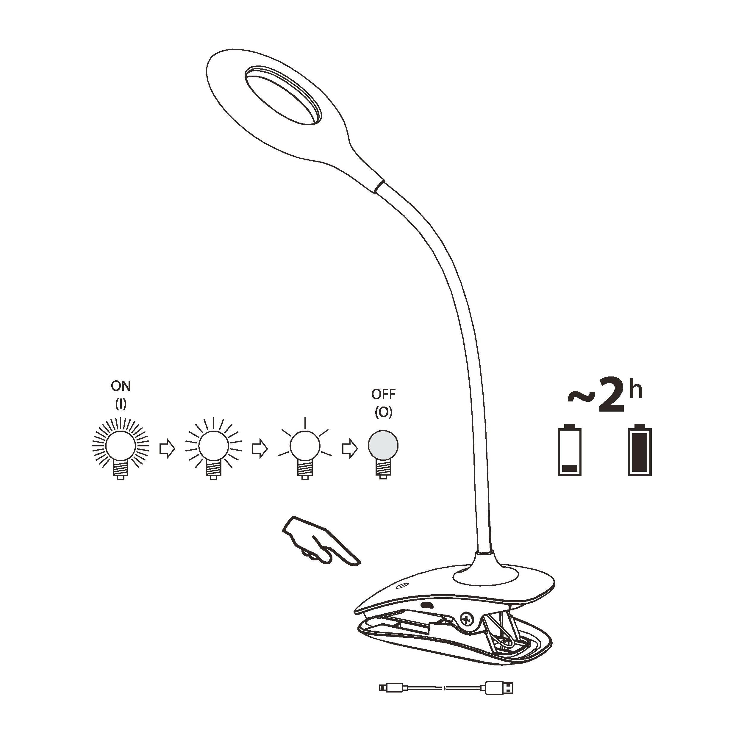 Lampe de bureau LED CABADO blanc H42cm