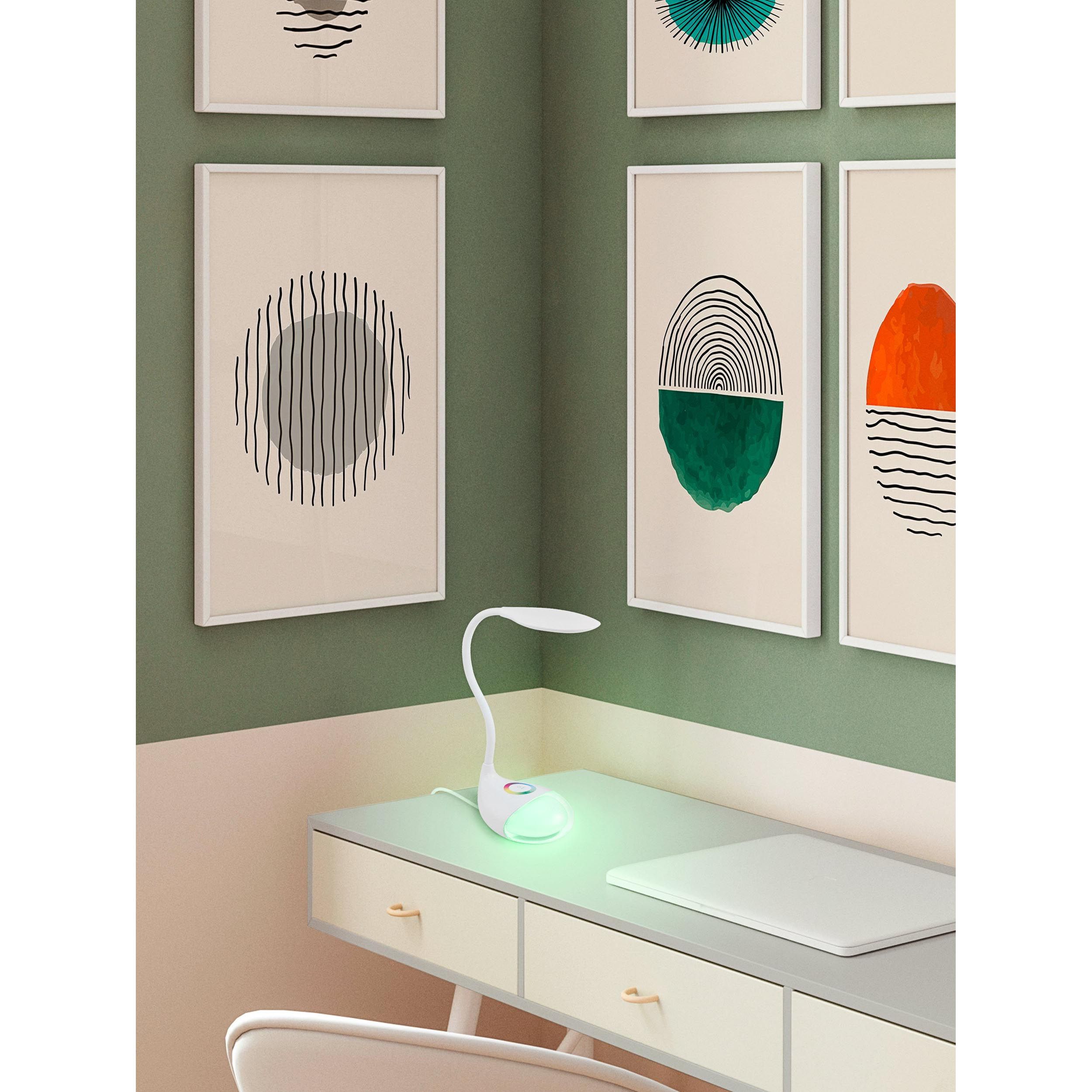 Lampe de bureau LED CABADO 1 blanc H49cm