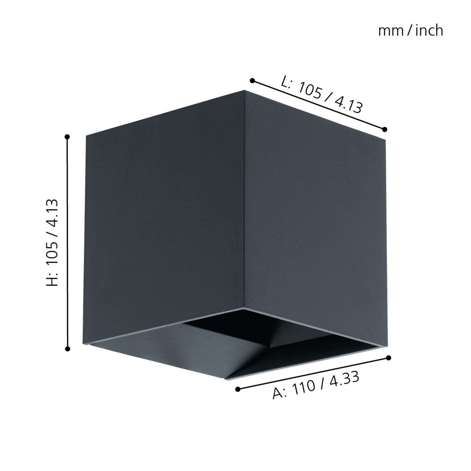 Applique extérieure LED CALPINO anthracite H10,5cm
