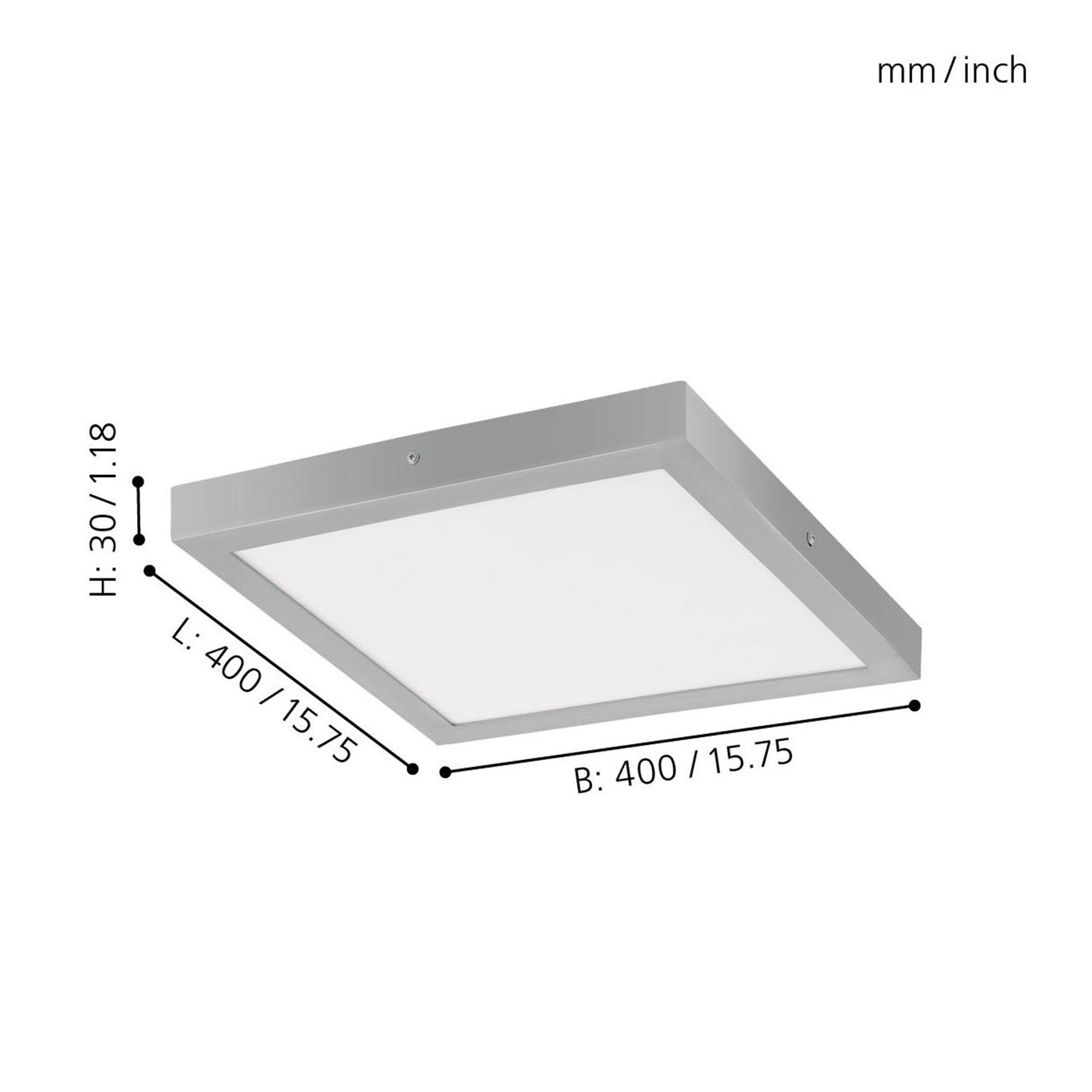 Plafonnier LED FUEVA 1 gris 40x40cm
