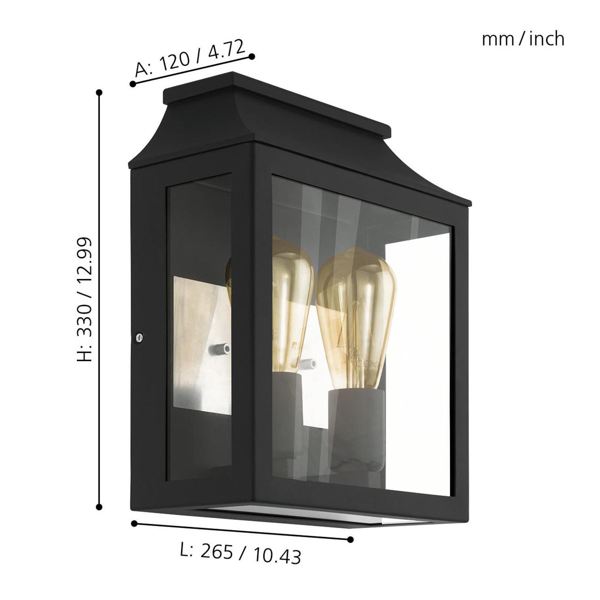 Applique extérieure SONCINO noir H33cm