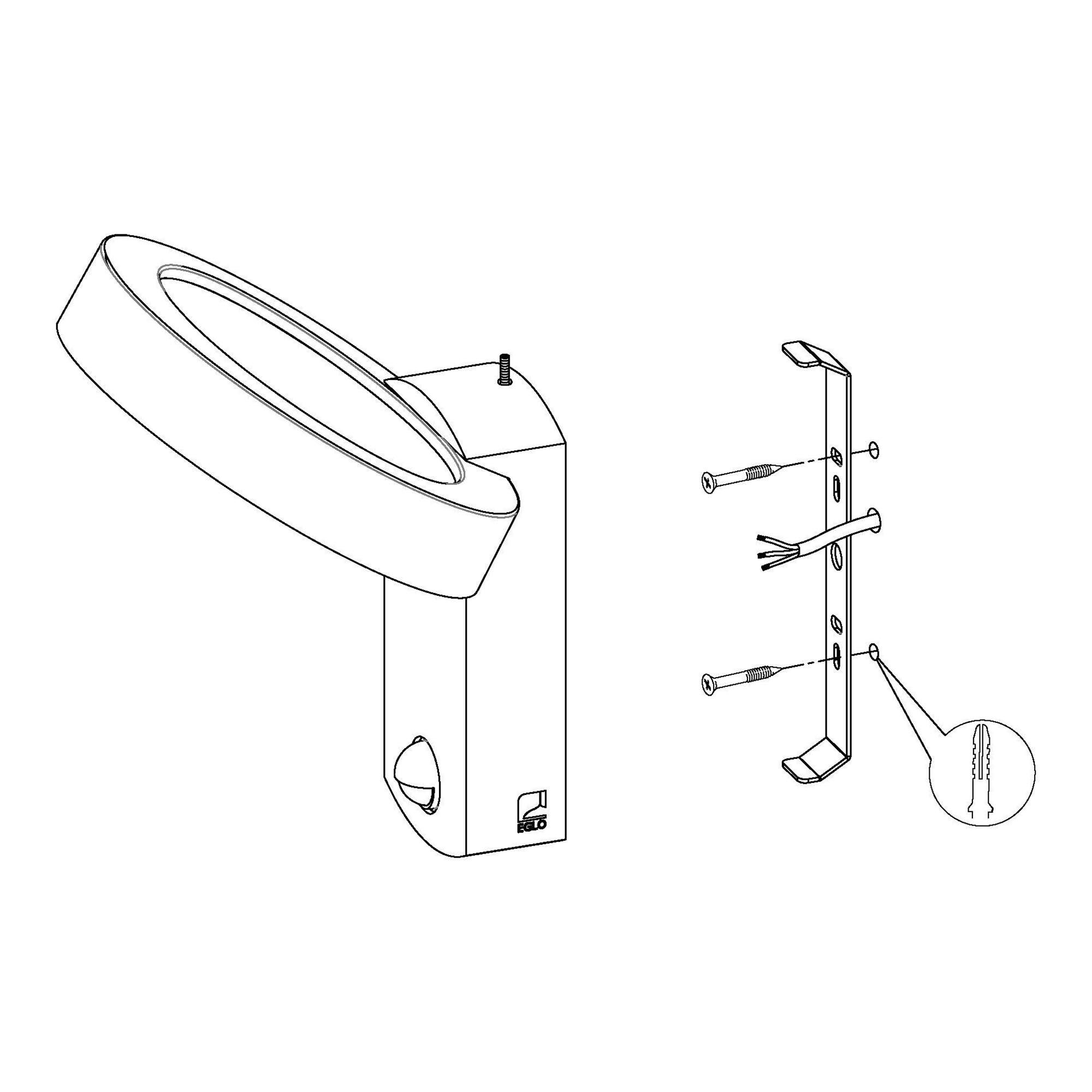 Applique extérieure détecteur LED PERNATE anthracite H23,5cm