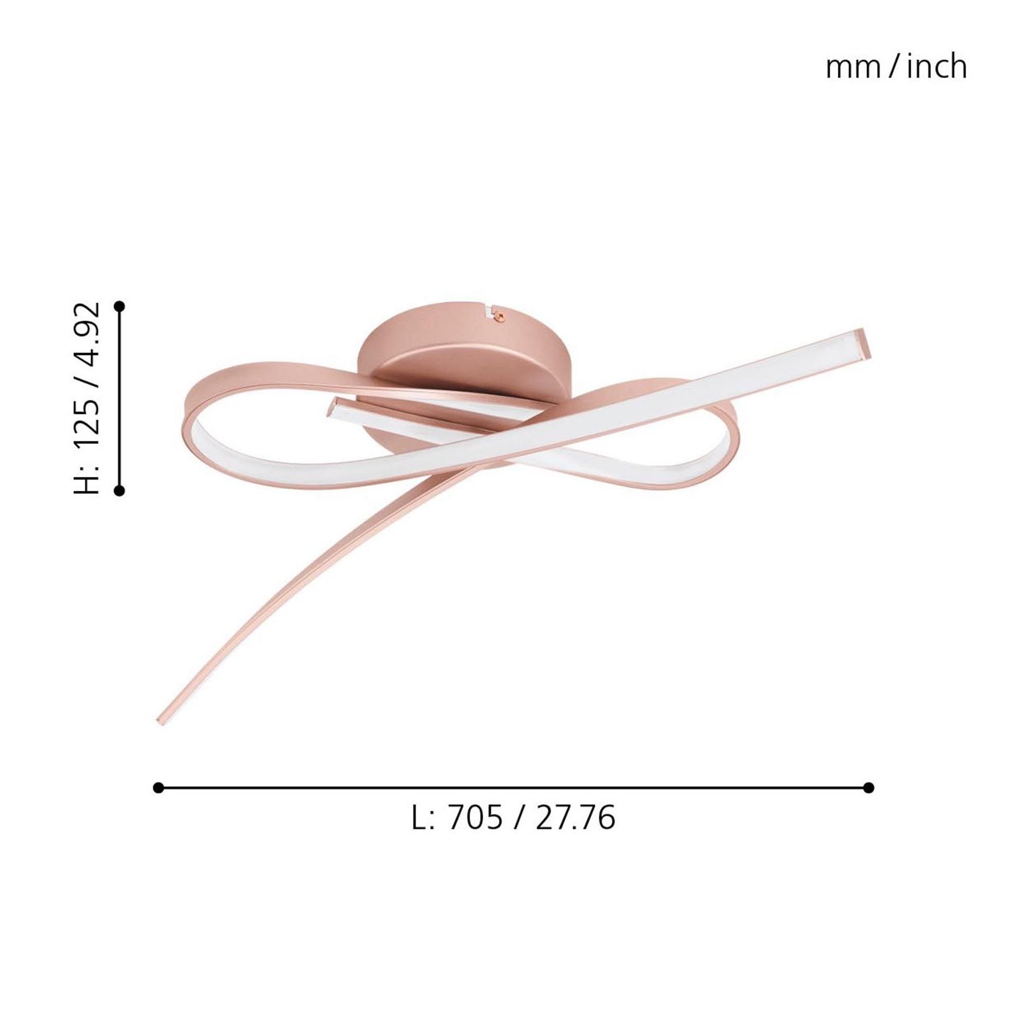 Plafonnier LED PALOZZA rose Ø31,5cm