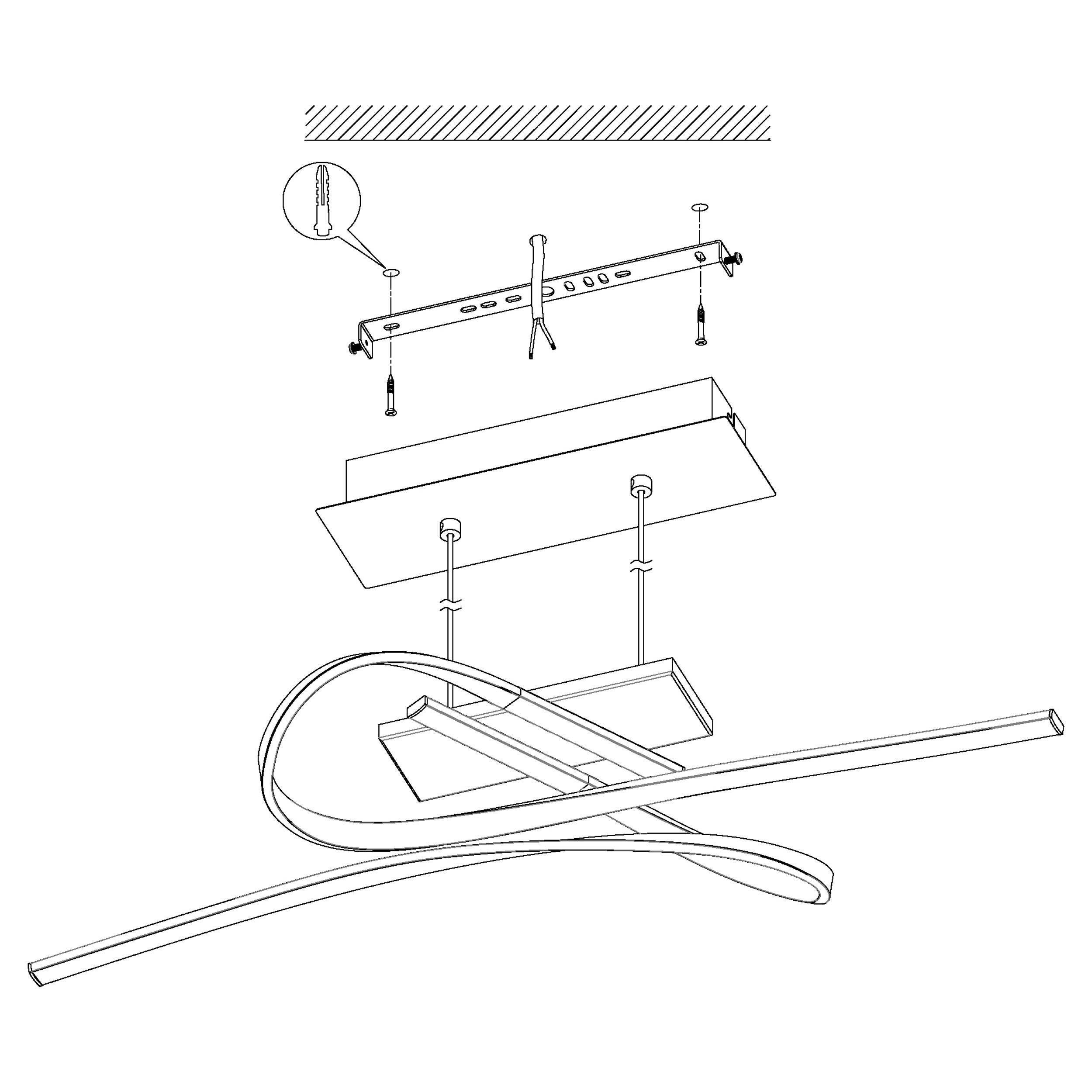 Suspension LED PALOZZA rose Ø31,5cm