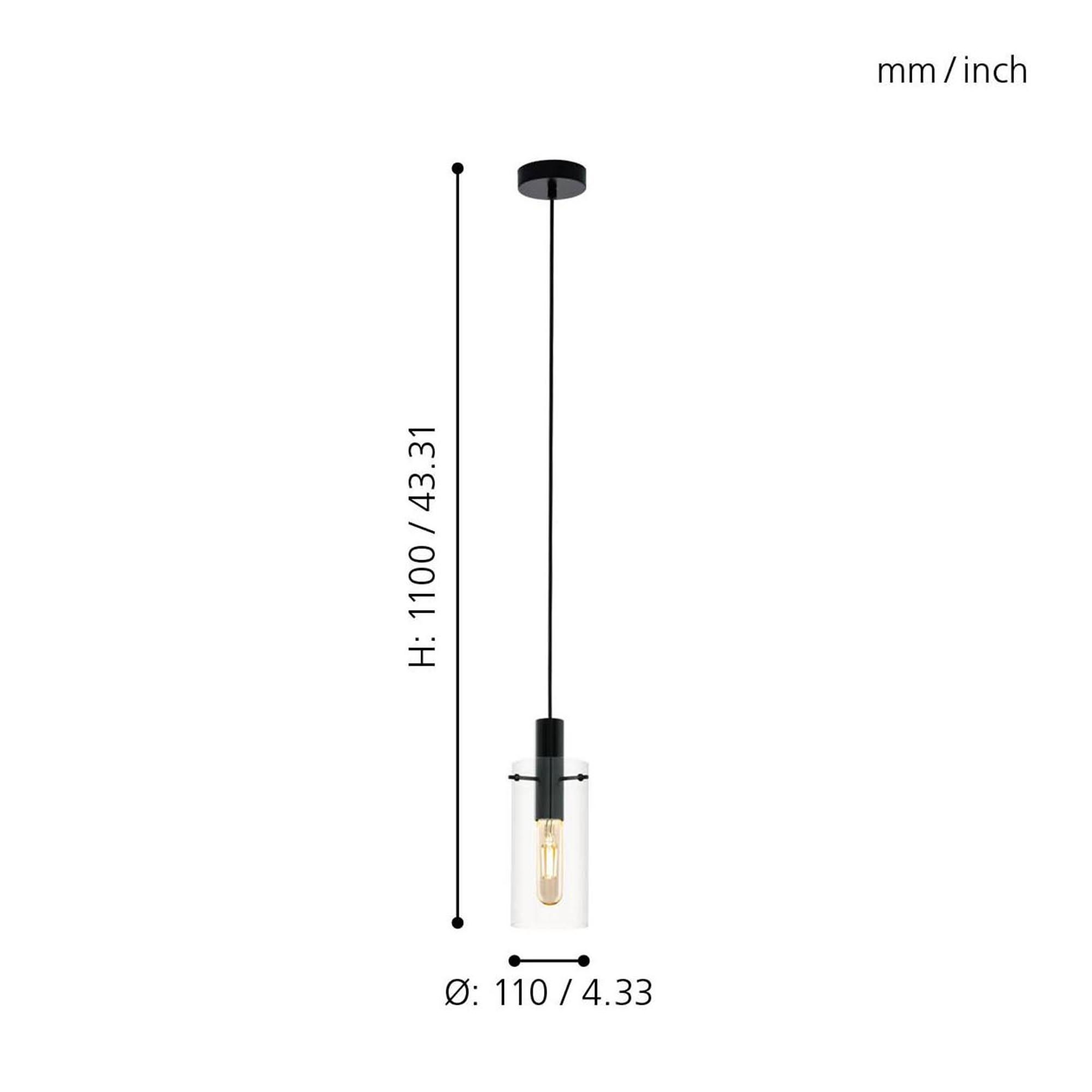 Suspension MONTEFINO transparent Ø11cm