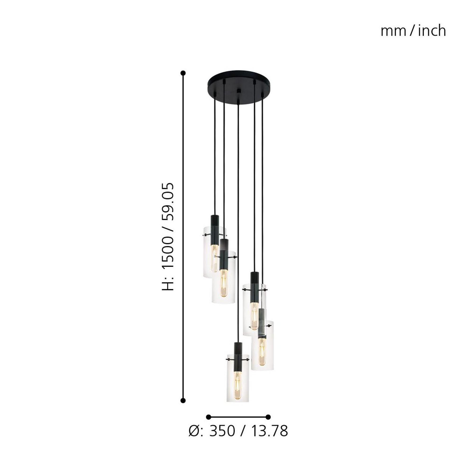 Suspension MONTEFINO transparent Ø35cm