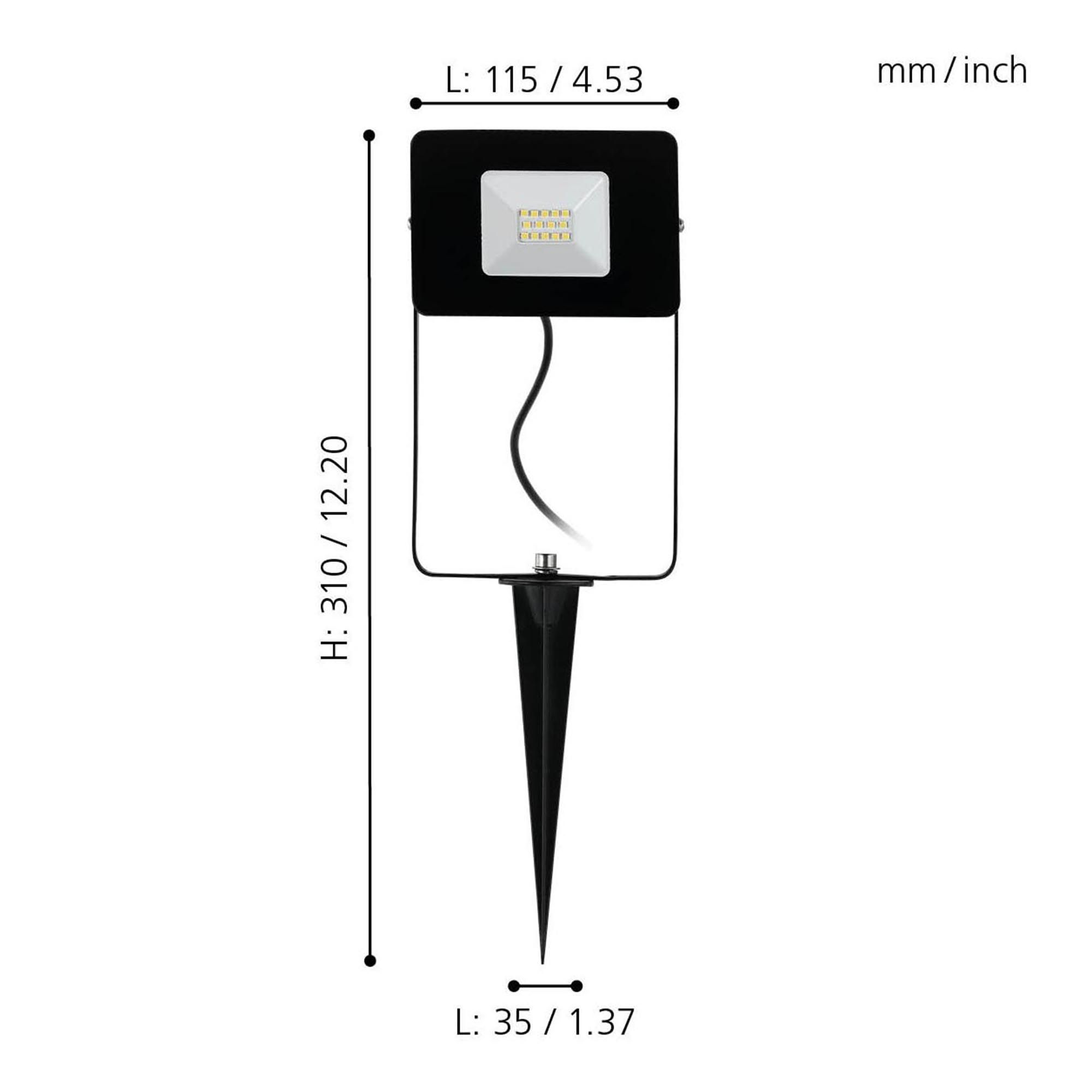 Spot FAEDO 4 noir L11,5cm