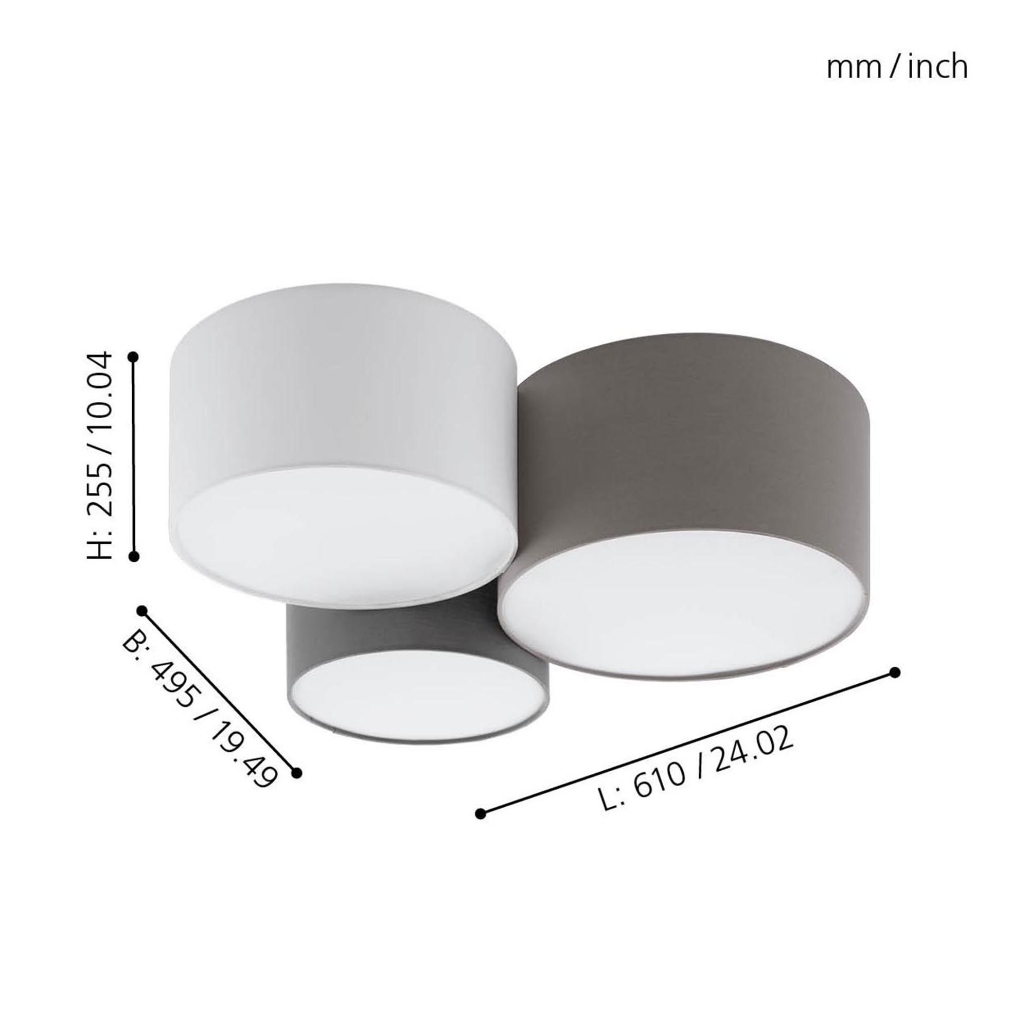 Plafonnier tissu multi PASTORE E27 3X60W