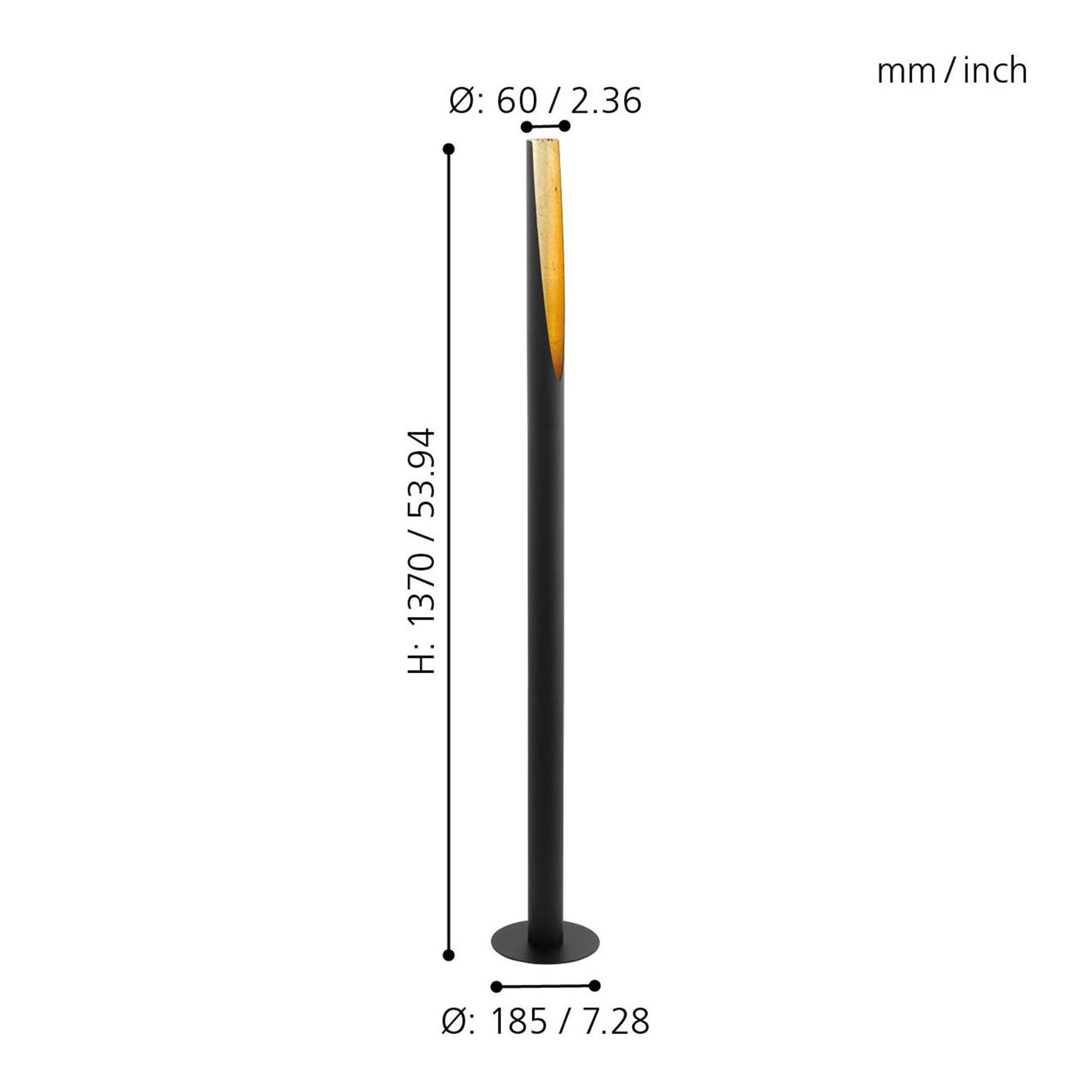 Lampadaire BARBOTTO noir H110cm