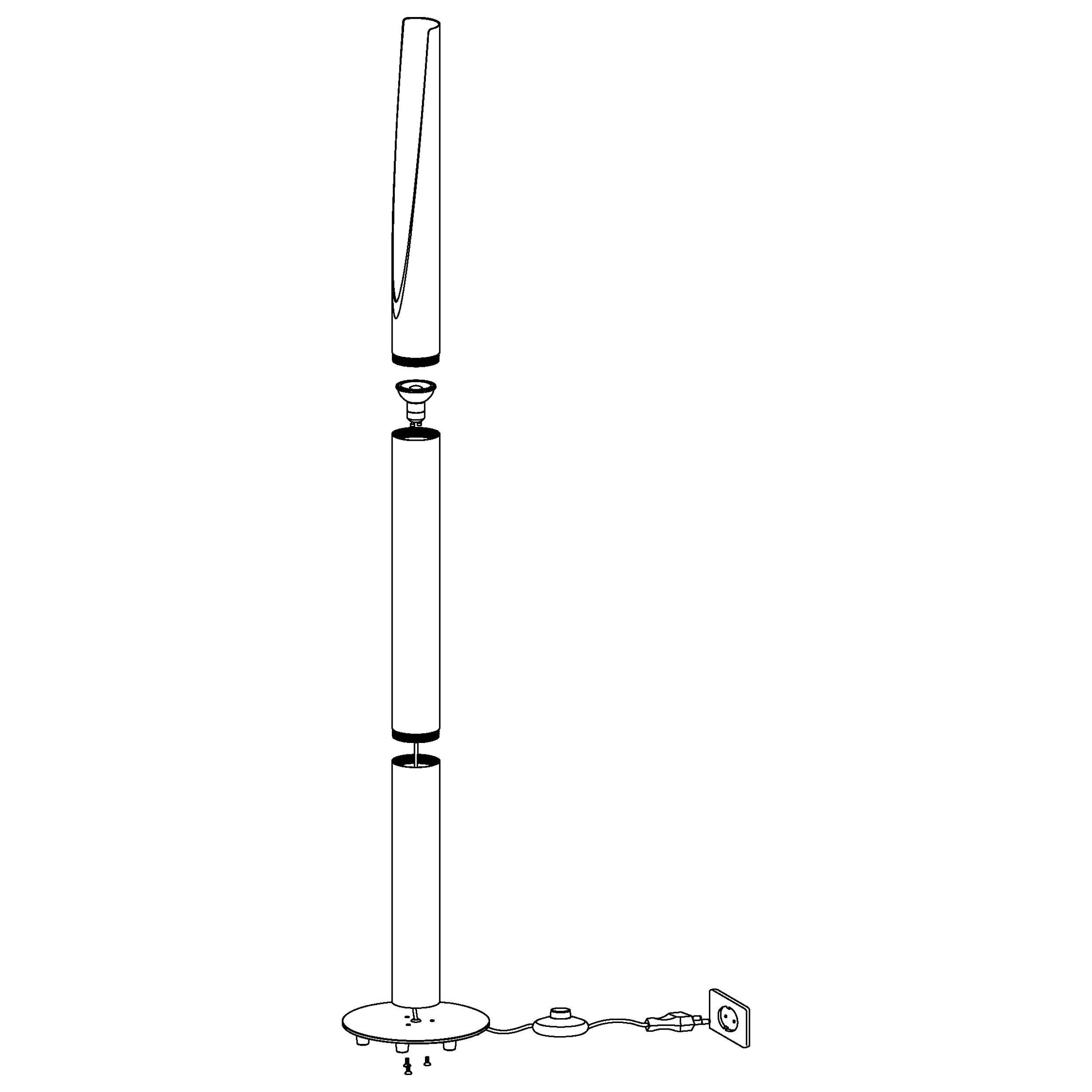 Lampadaire BARBOTTO noir H110cm