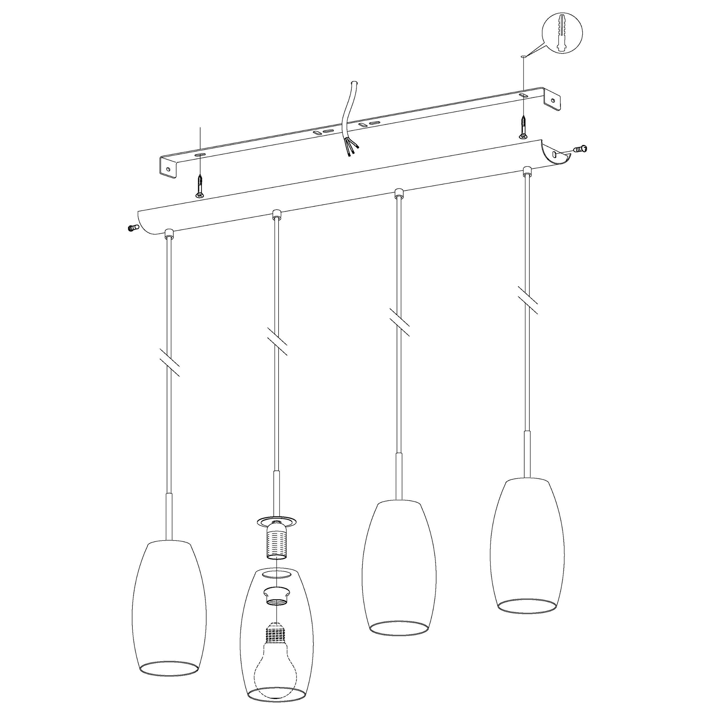 Suspension BATISTA nickel mat H110cm
