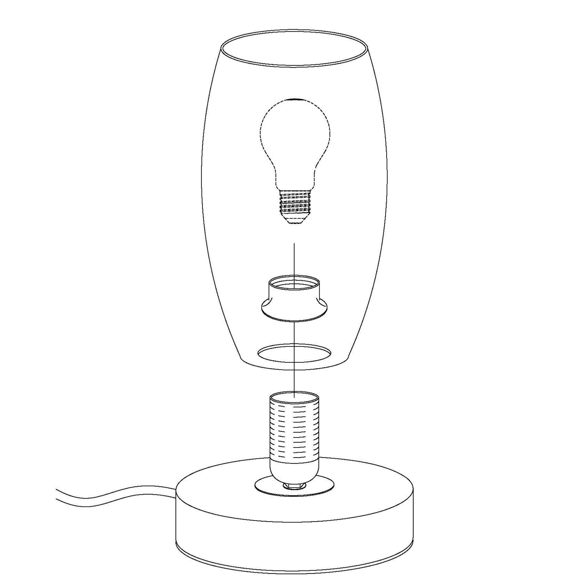 Lampe BATISTA nickel mat H22,5cm