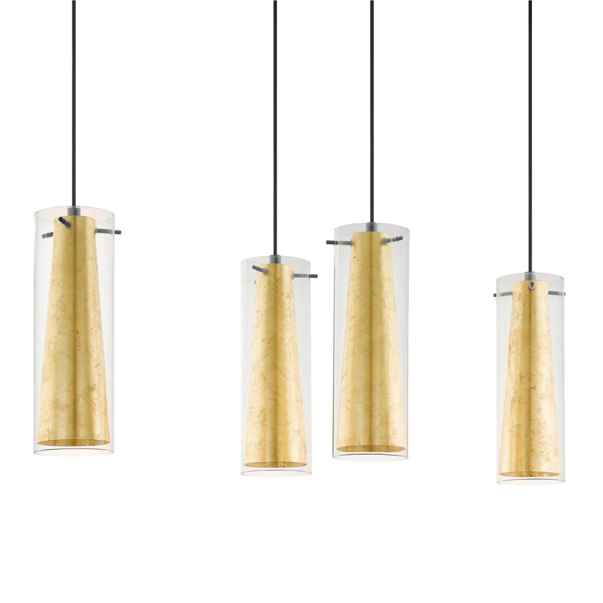 Suspension verre or PINTO GOLD E27 4X40W