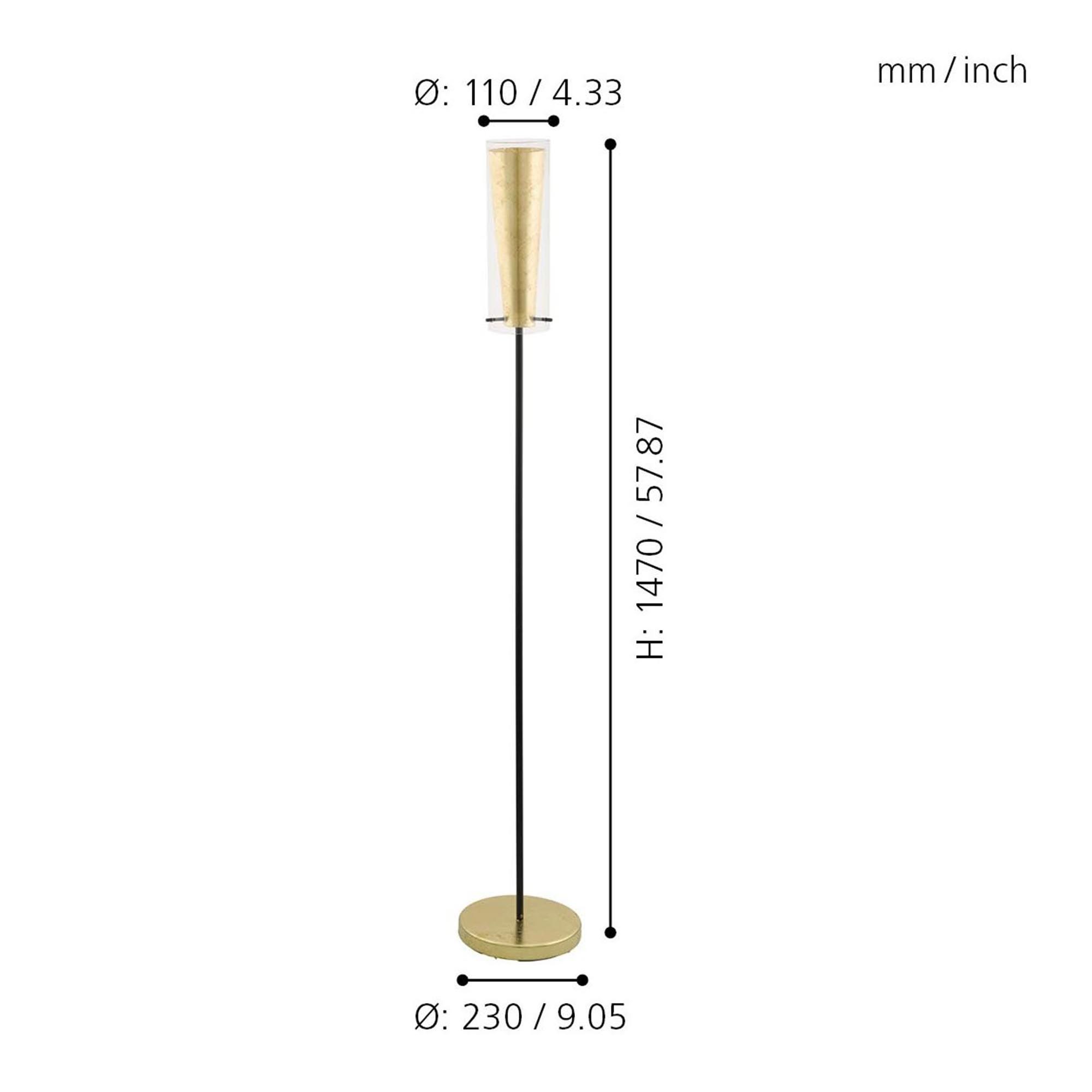 Lampadaire PINTO GOLD doré H147cm