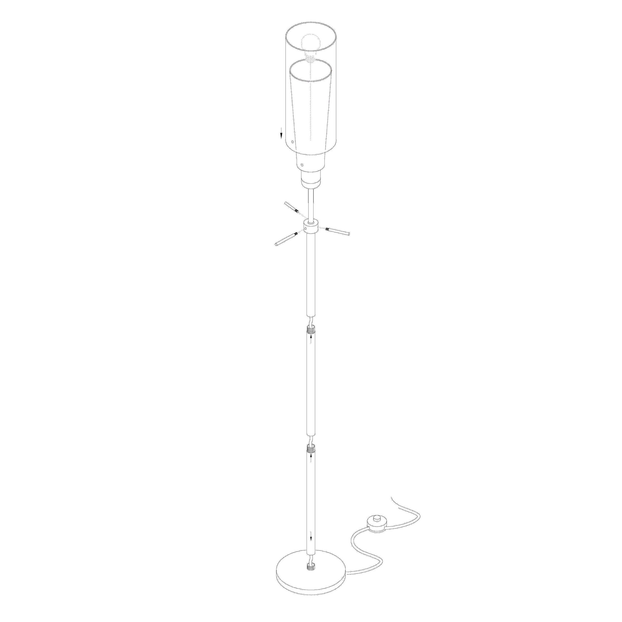 Lampadaire PINTO GOLD doré H147cm