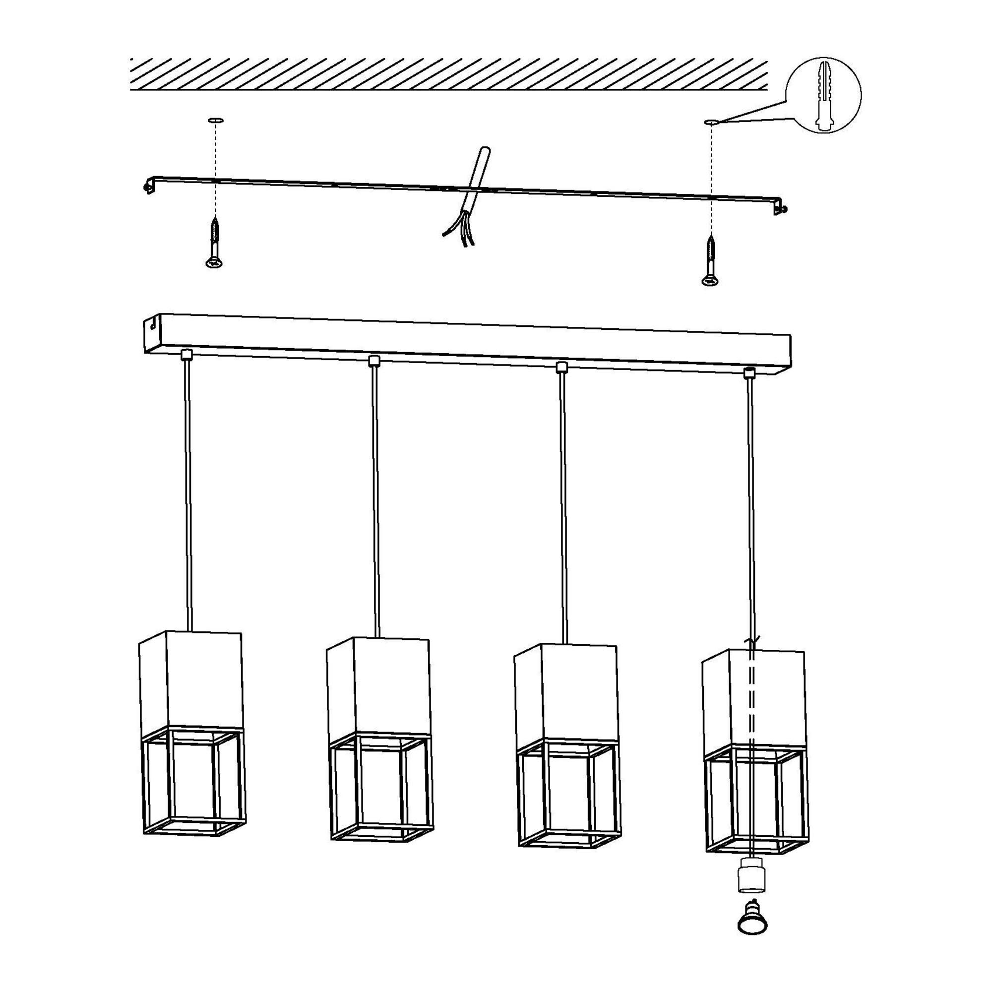 Suspension MONTEBALDO noir L85cm