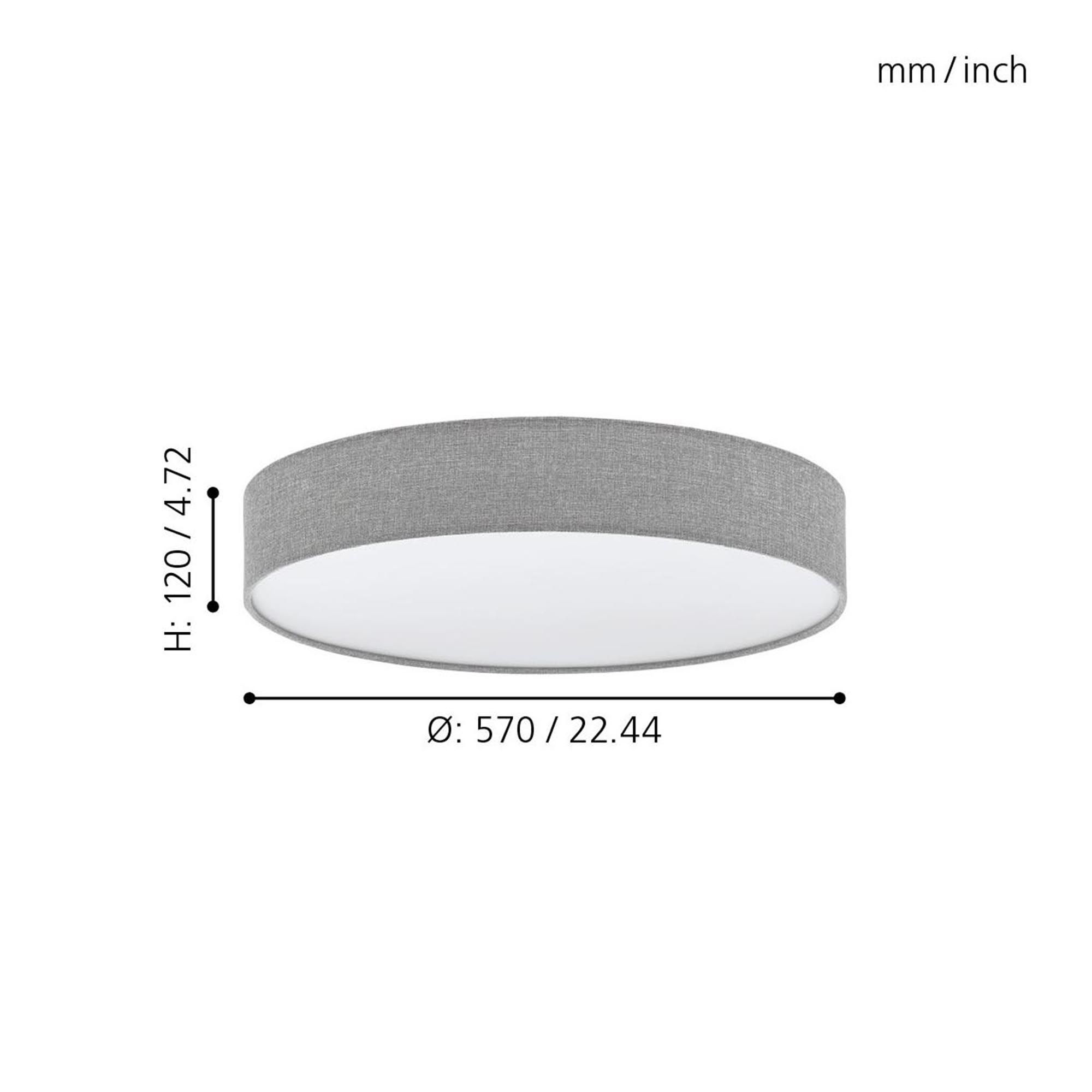 Plafonnier LED ROMAO gris Ø57cm