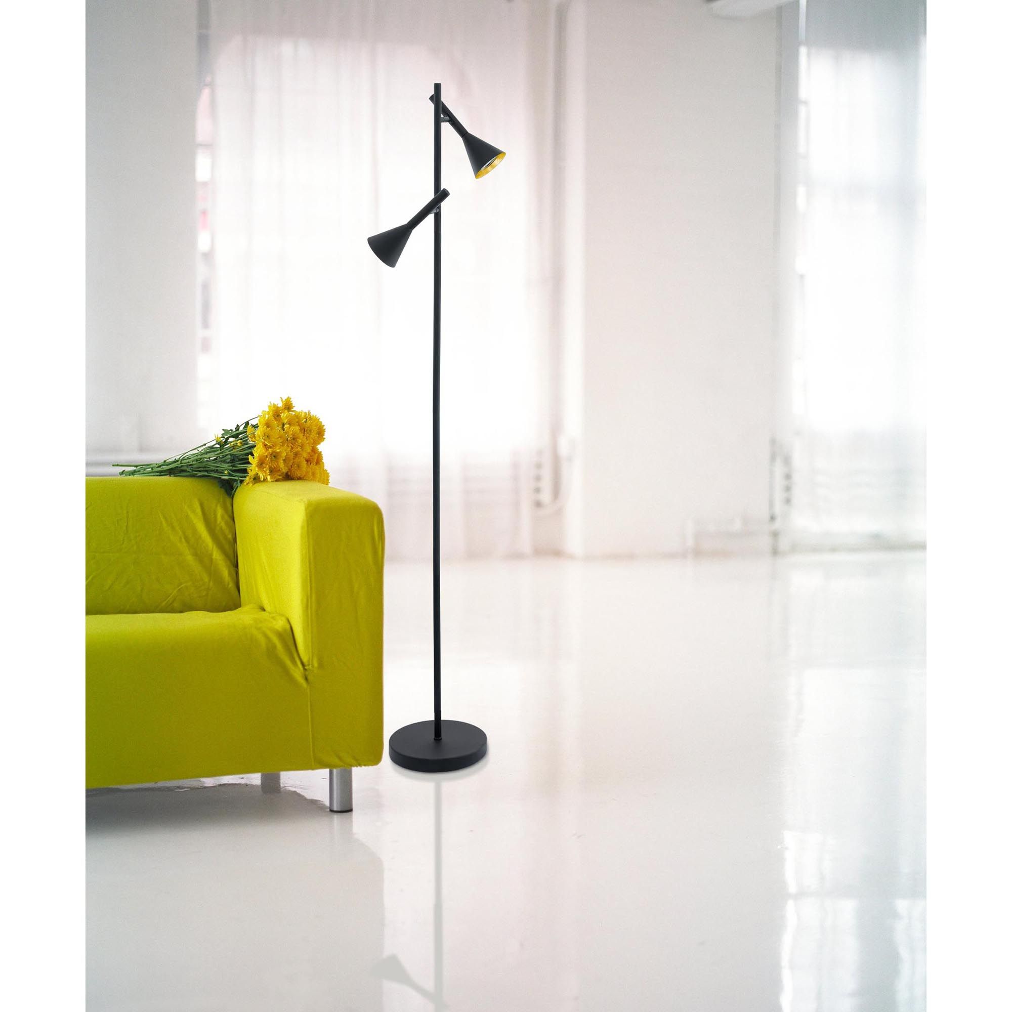 Lampadaire CORTADERAS noir H145cm
