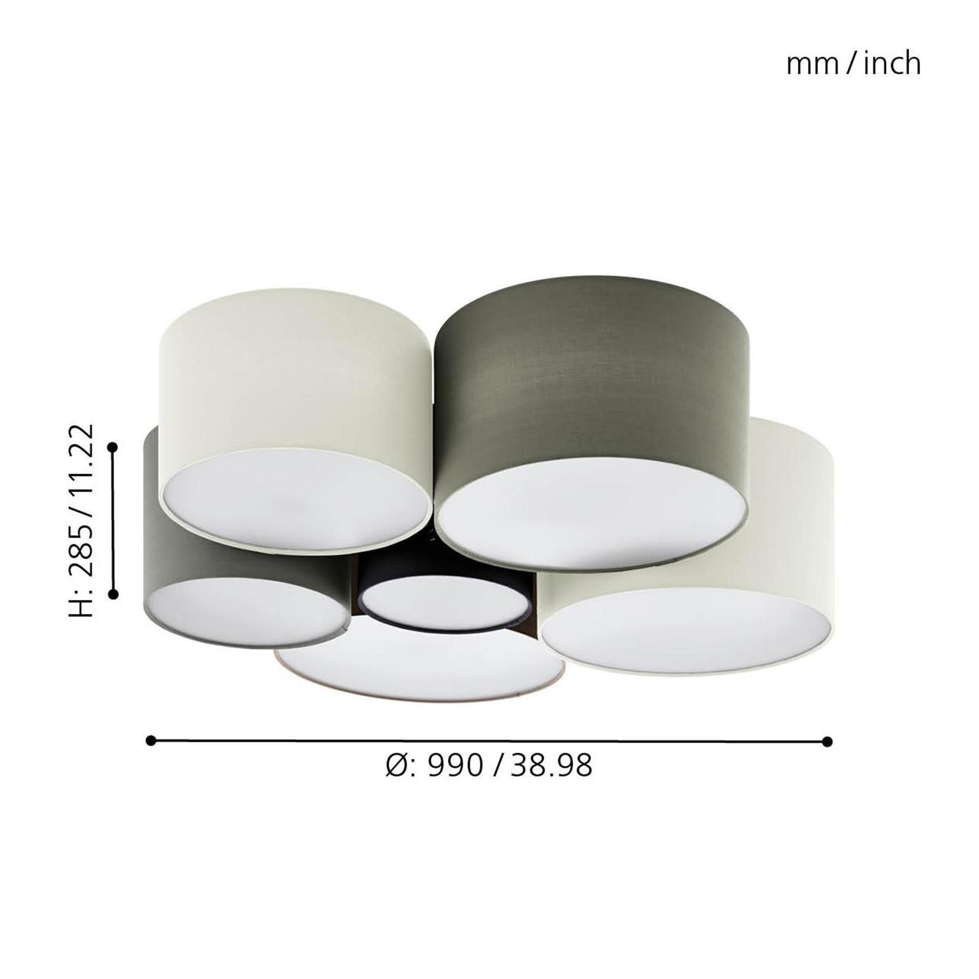 Plafonnier tissu multi PASTORE E27 6X40W