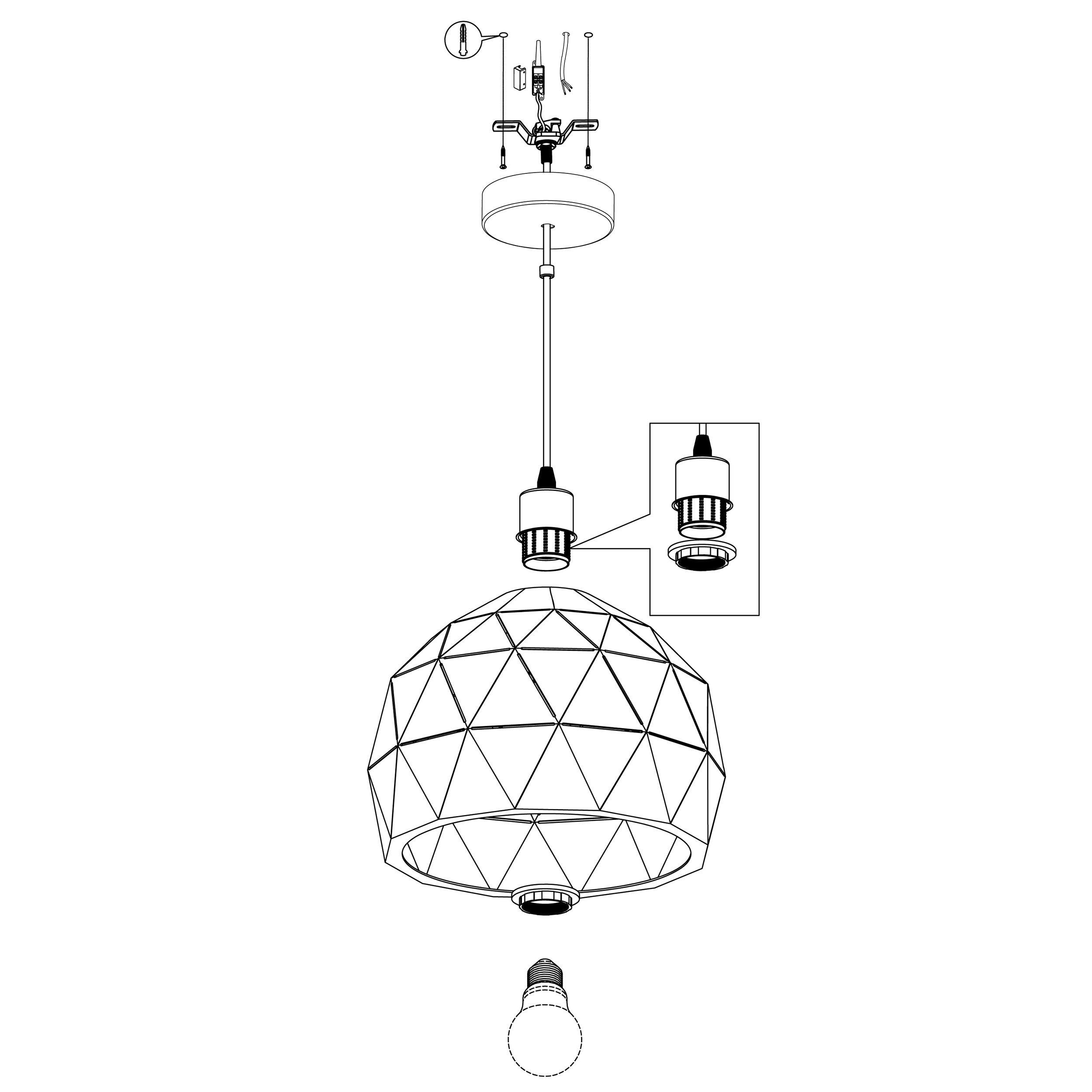 Suspension ROCCAFORTE noir Ø40cm