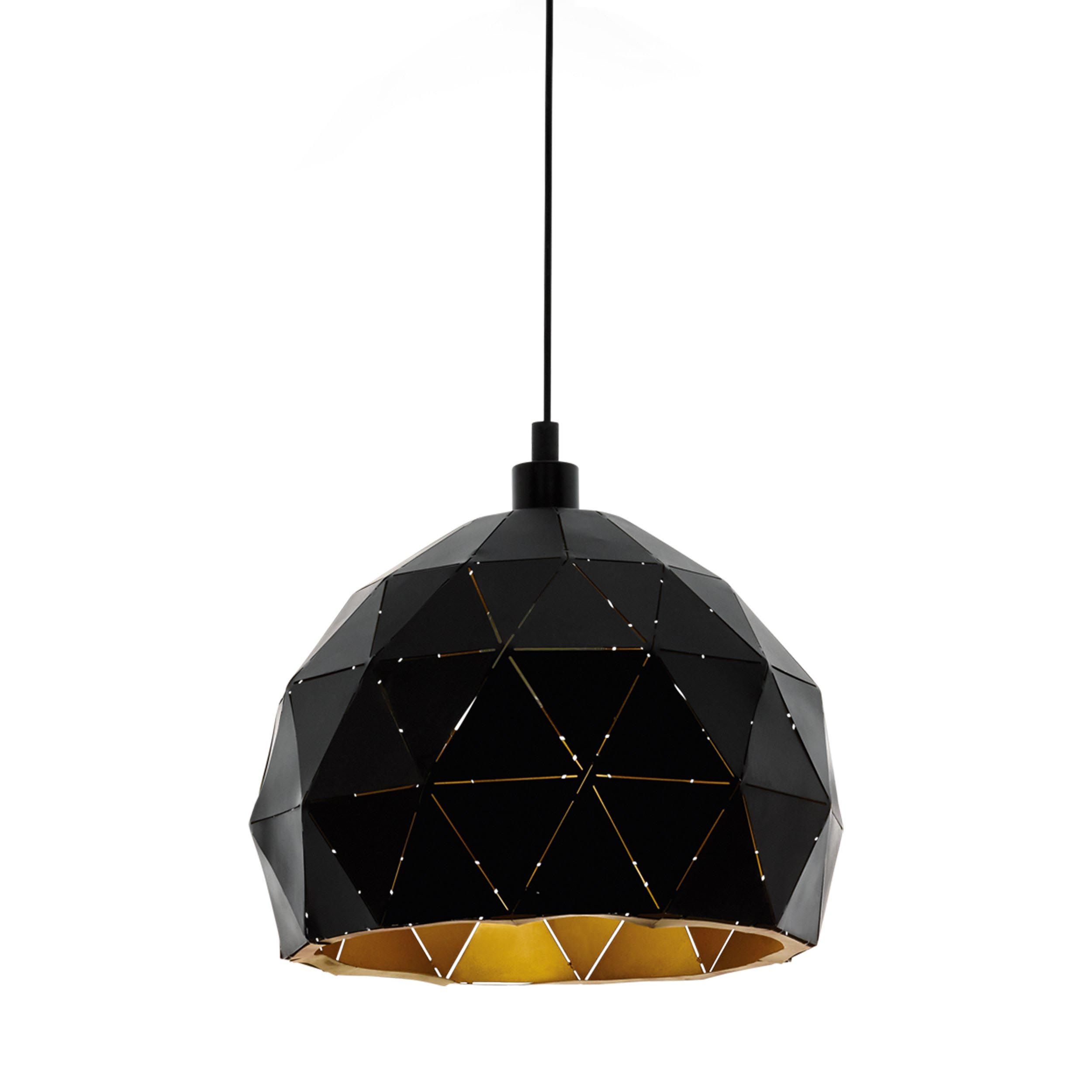Suspension ROCCAFORTE noir/doré Ø30cm