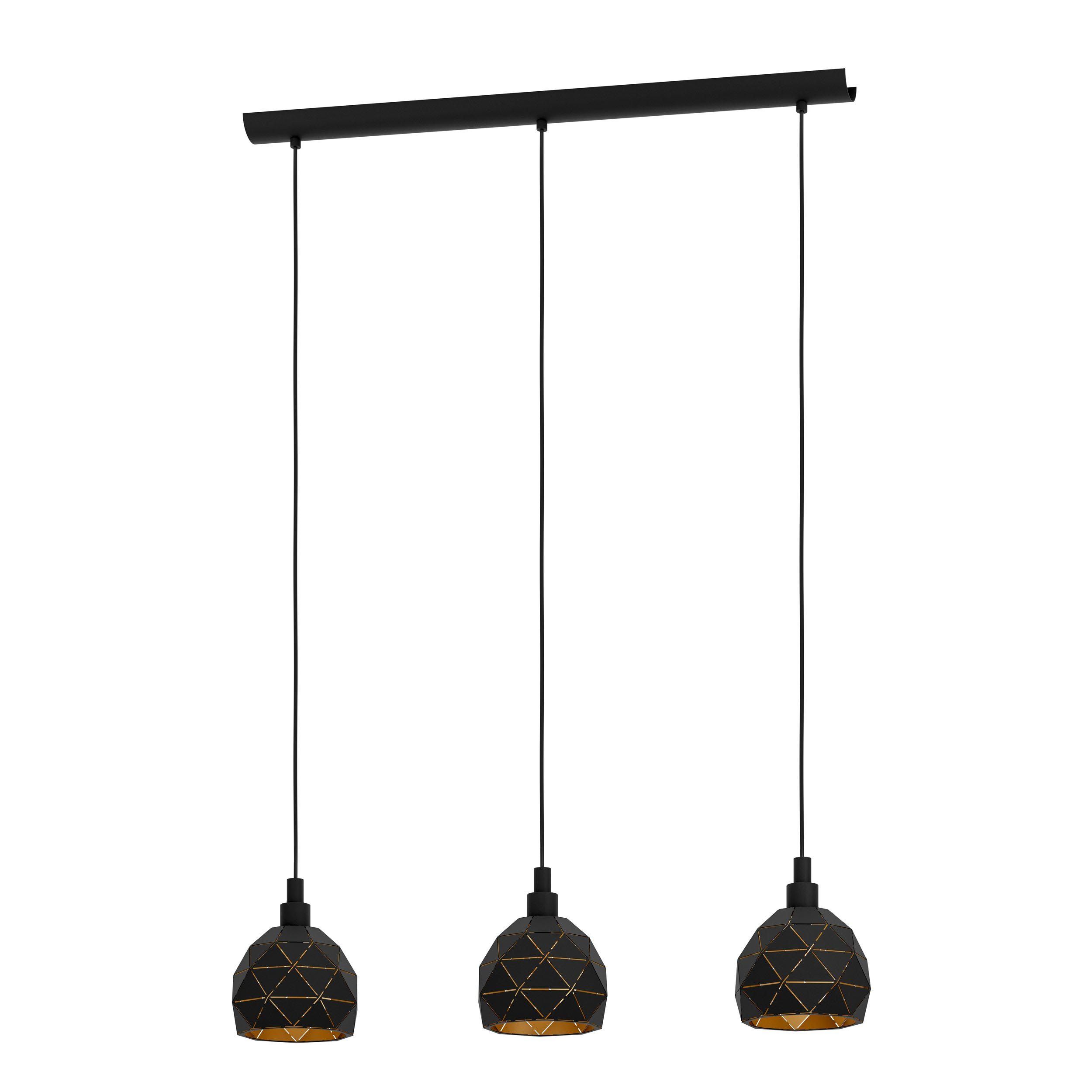 Suspension ROCCAFORTE noir L75cm
