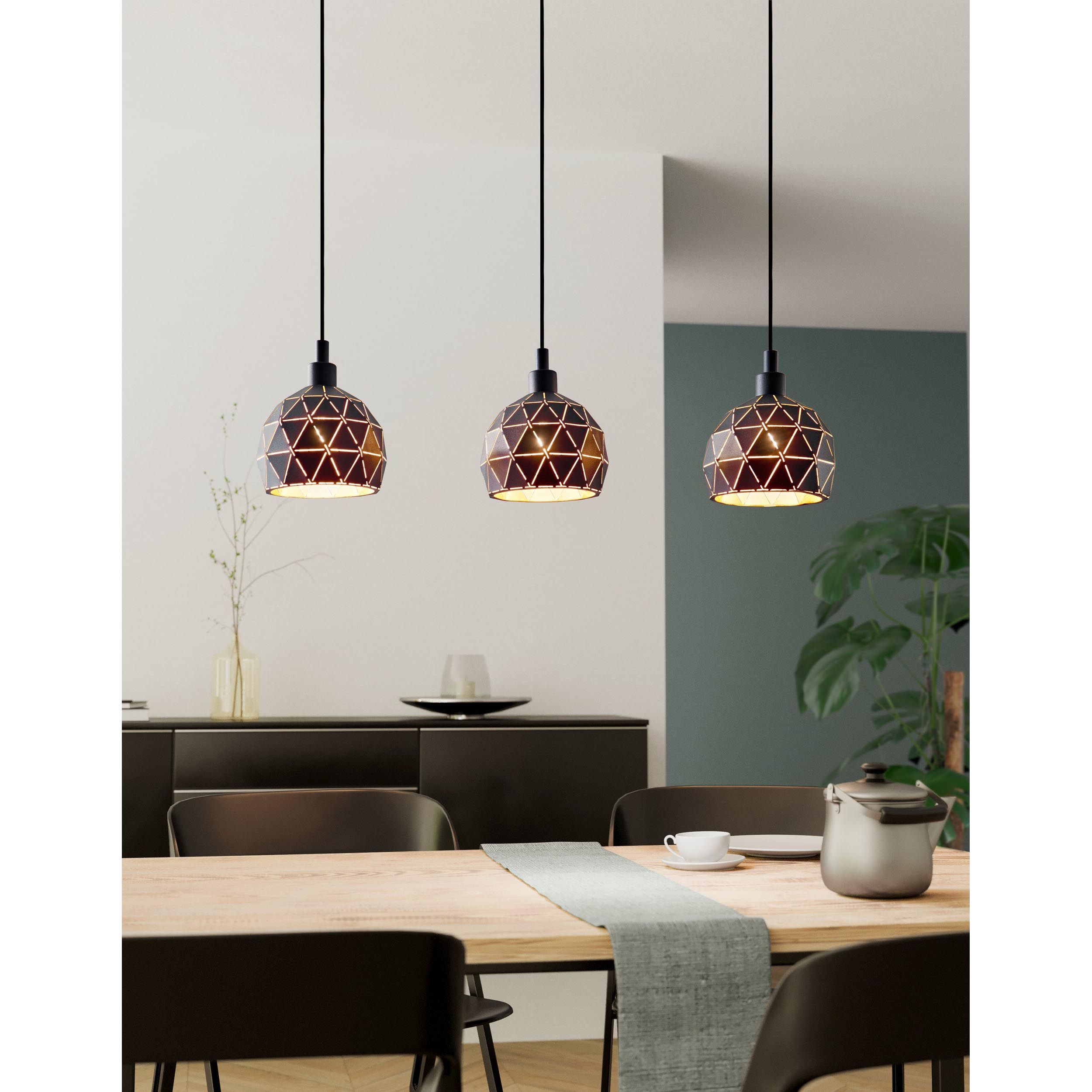 Suspension ROCCAFORTE noir L75cm
