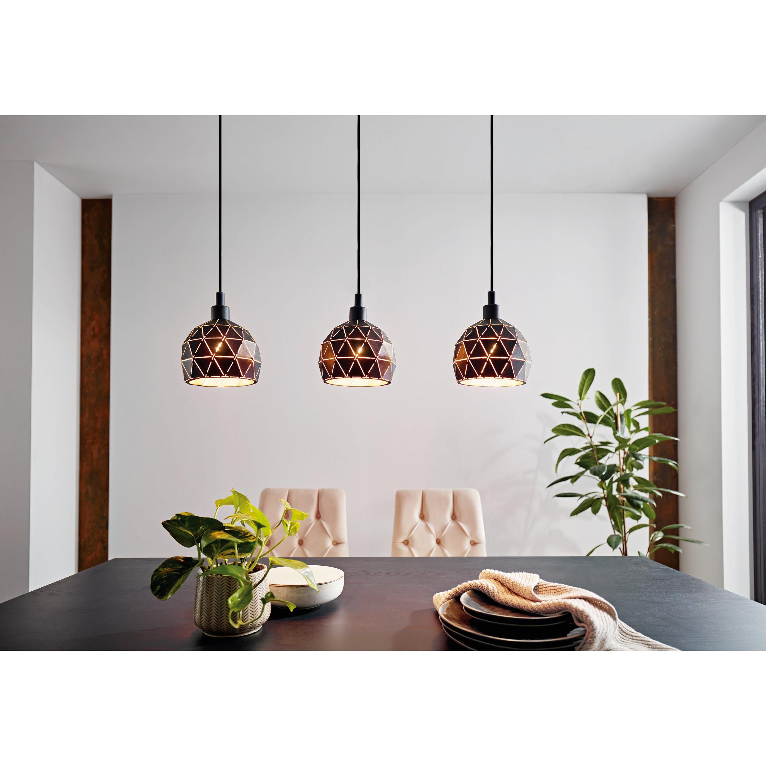 Suspension ROCCAFORTE noir L75cm