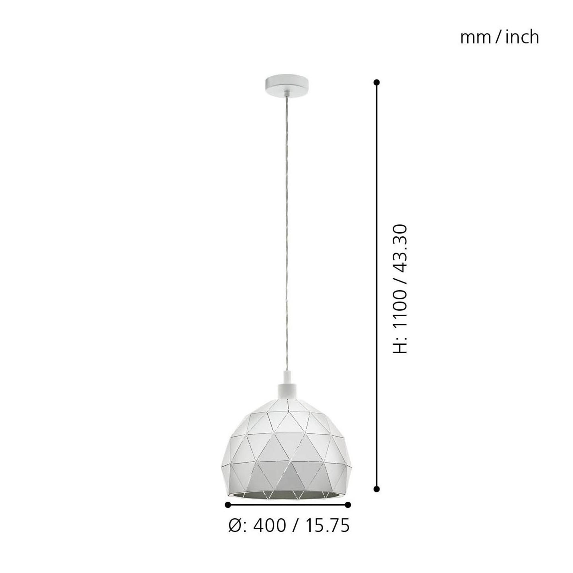 Suspension ROCCAFORTE blanc Ø30cm