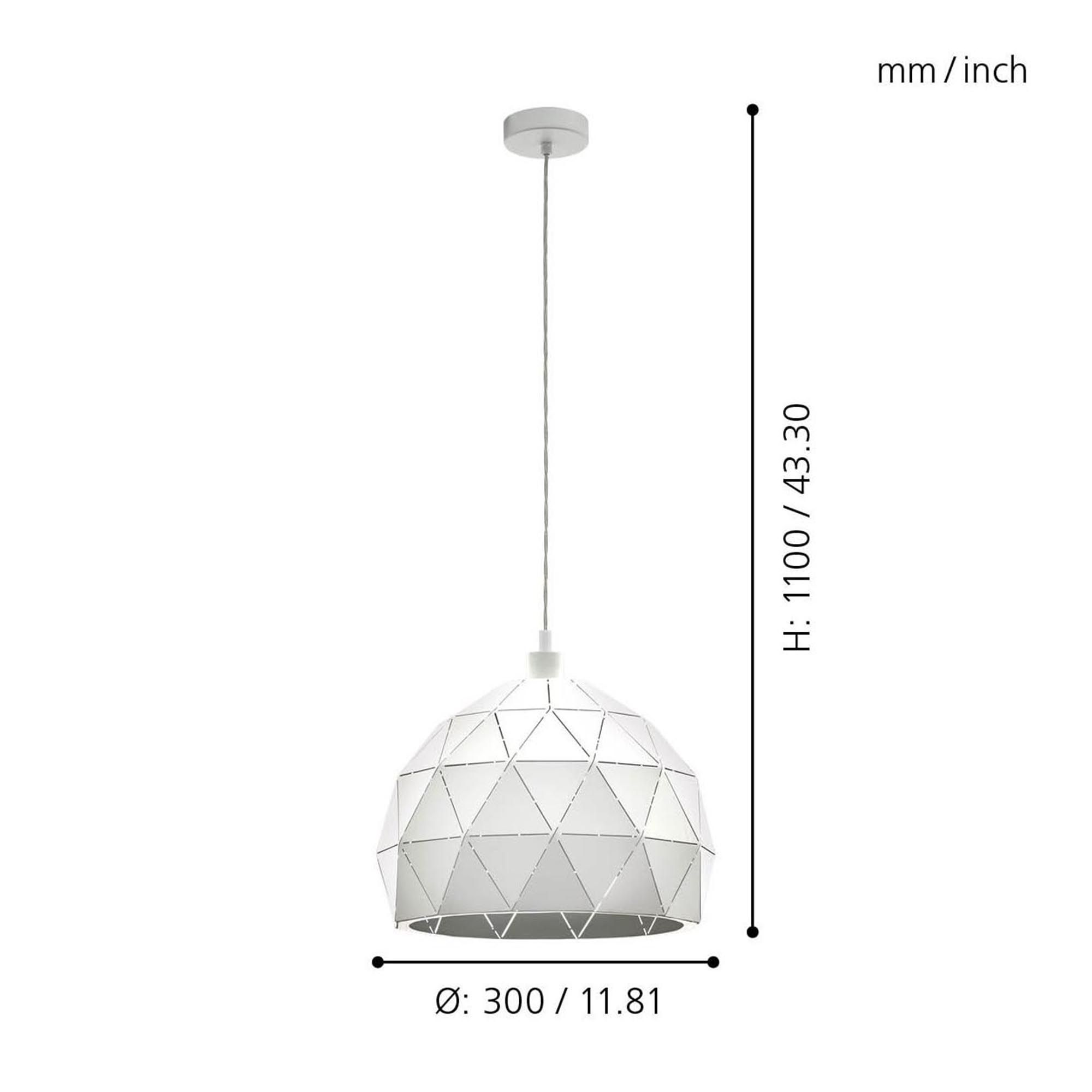 Suspension ROCCAFORTE blanc Ø40cm