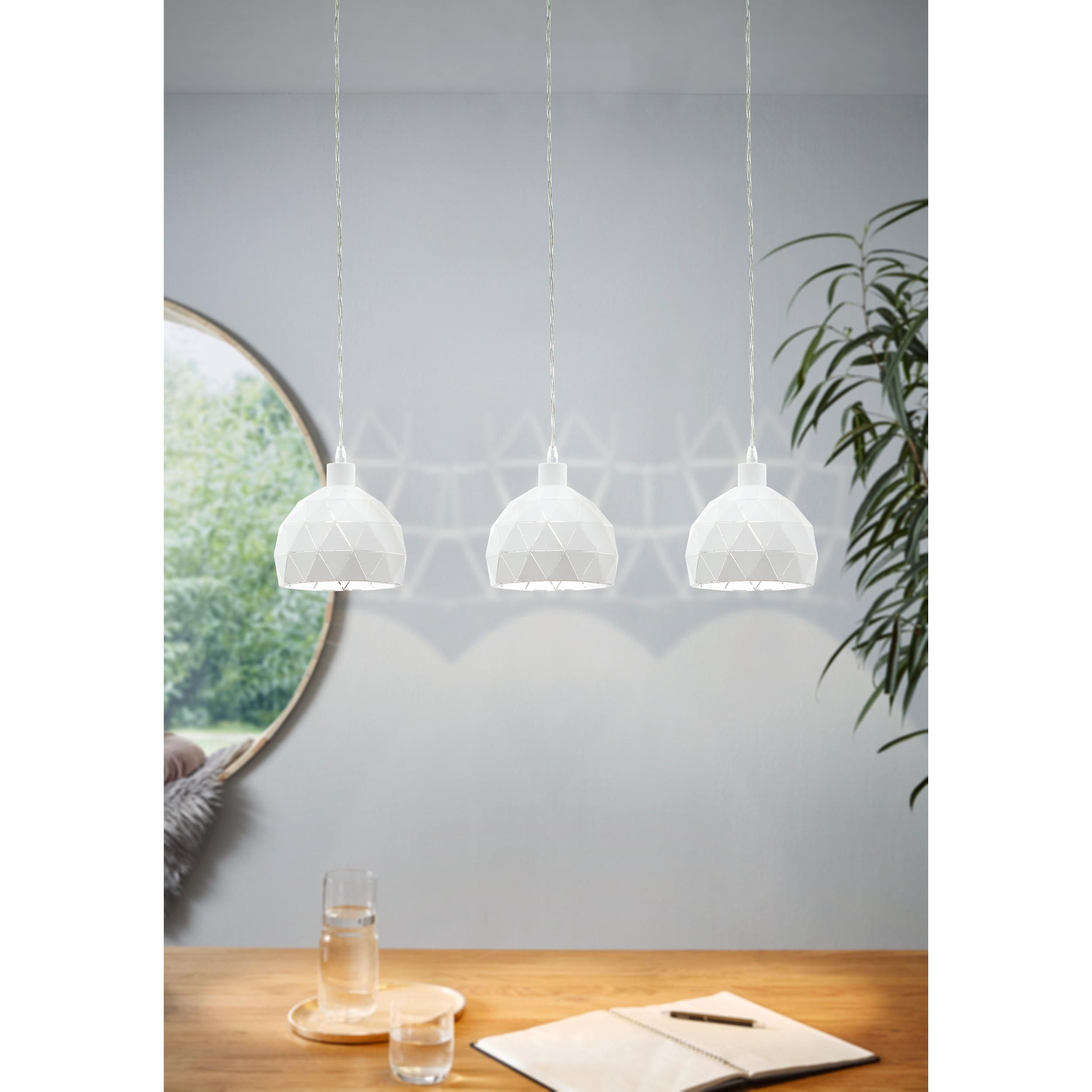 Suspension ROCCAFORTE blanc L75cm