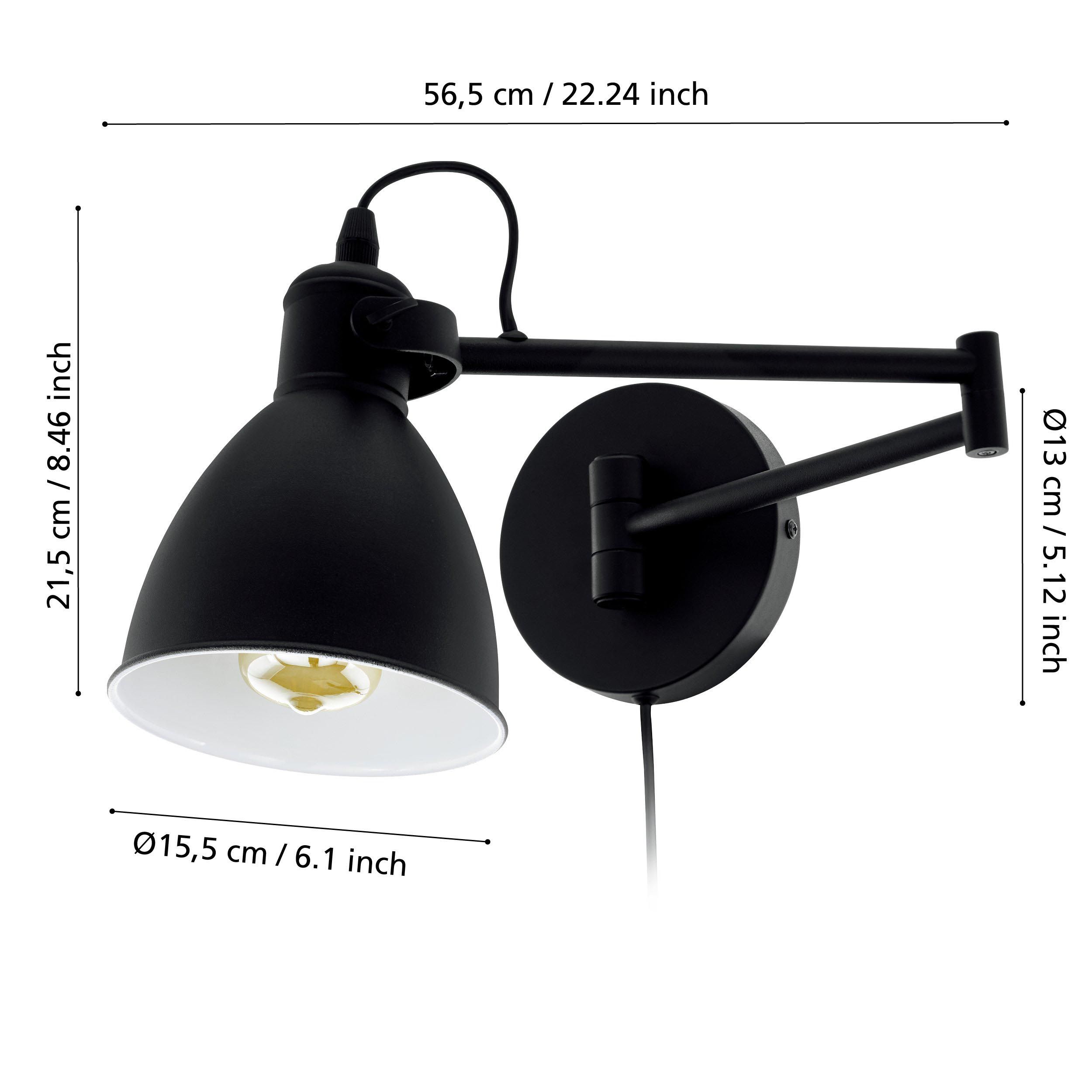 Applique SAN PERI noir H21cm