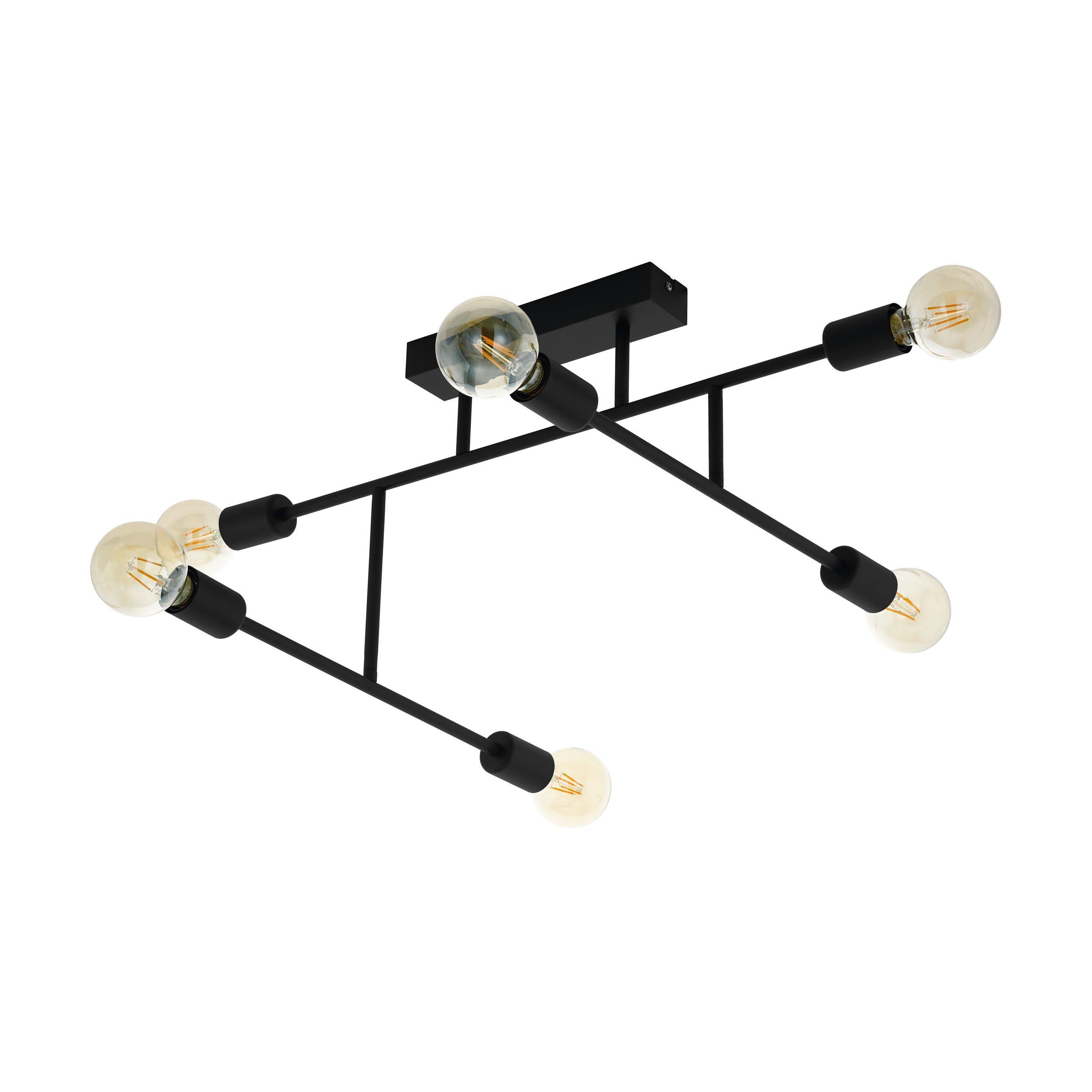 Plafonnier métal noir BELSIANA E27 6X40W